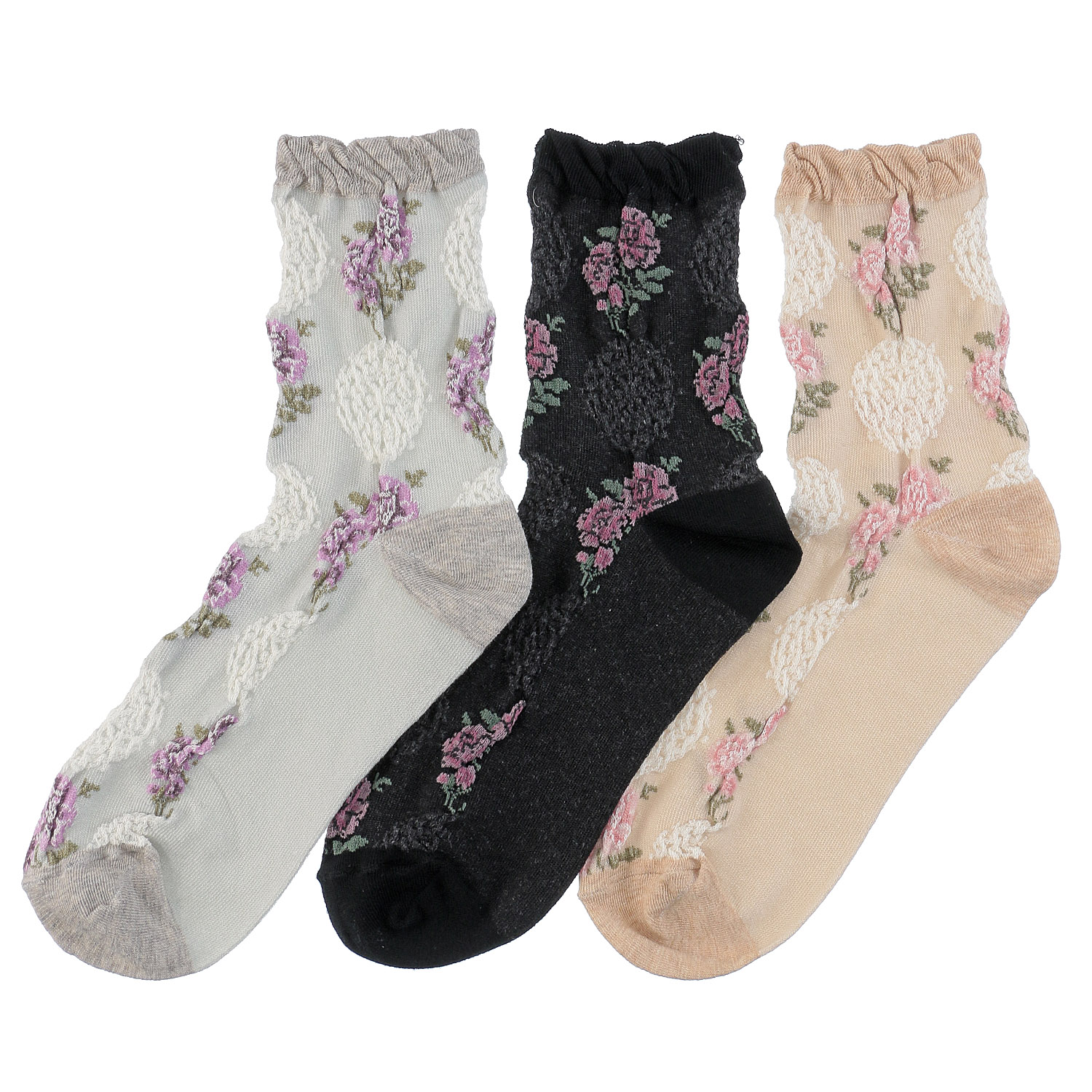 ギュレ フロート大花柄 靴下【在庫限り】