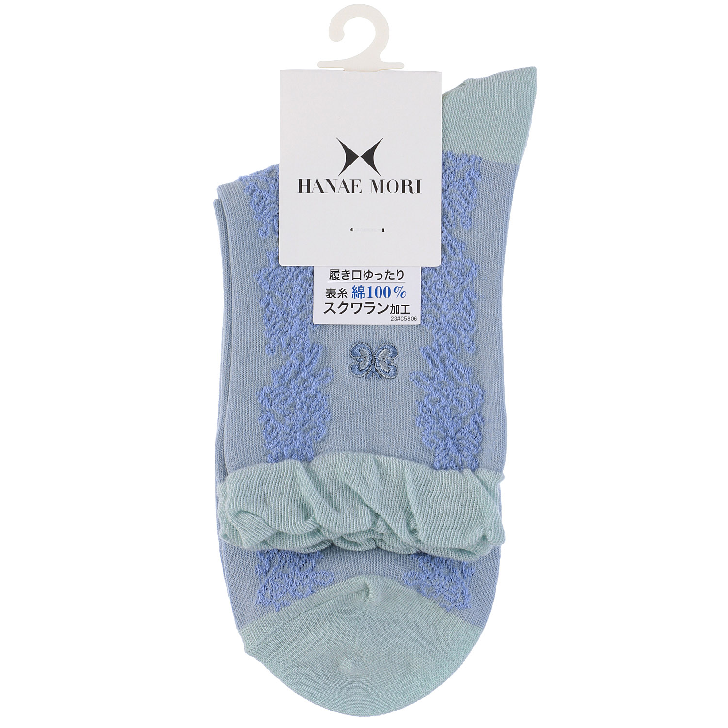 ハナエモリ クルー丈ソックス スパイラル柄 - 画像6