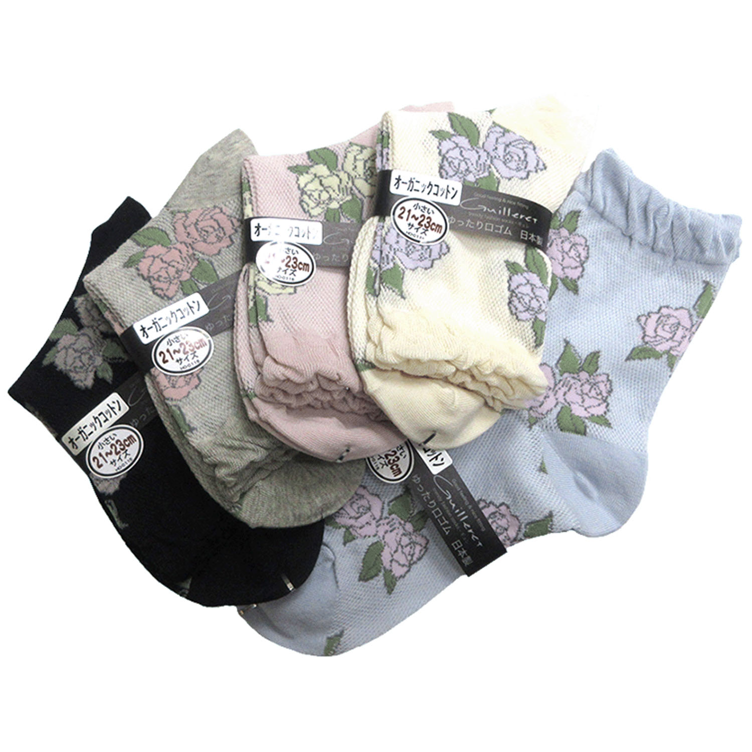 ギュレ 小寸（21－23cm）総メッシュ 薔薇柄