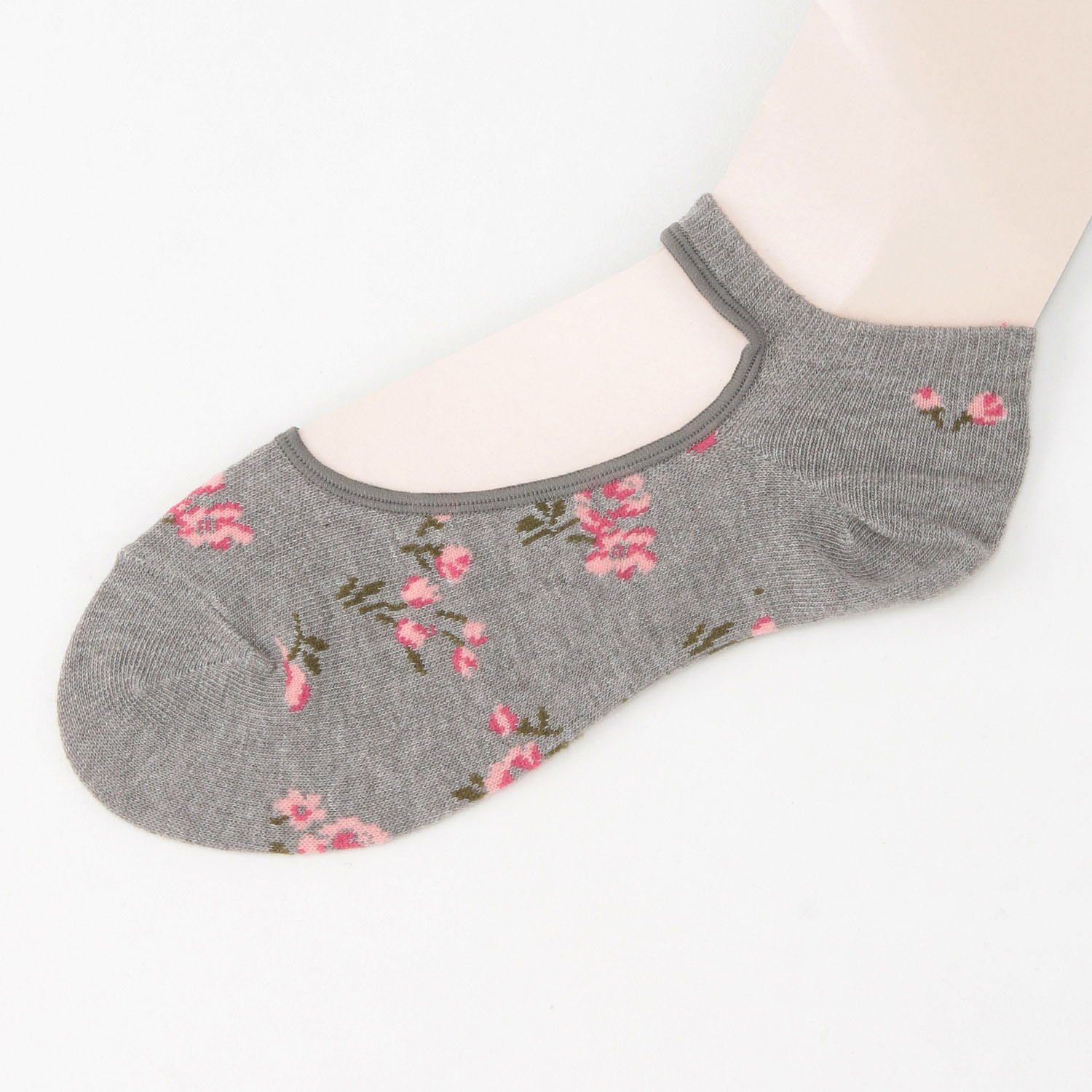 エトワールオリジナル  甲くりぬき 総花柄 靴下【在庫限り】