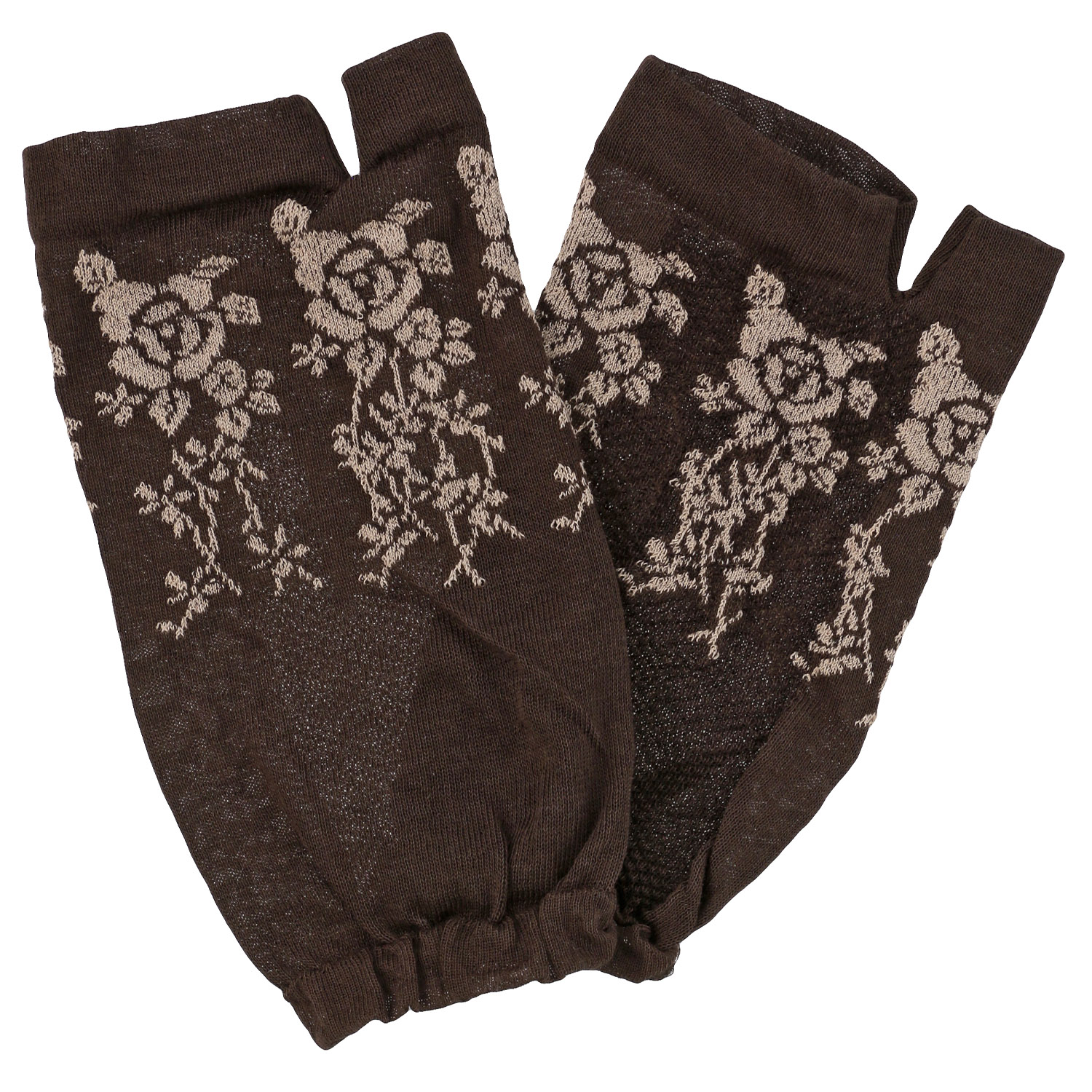 アームカバー 22cm丈 総花柄 親指切替 - 画像2