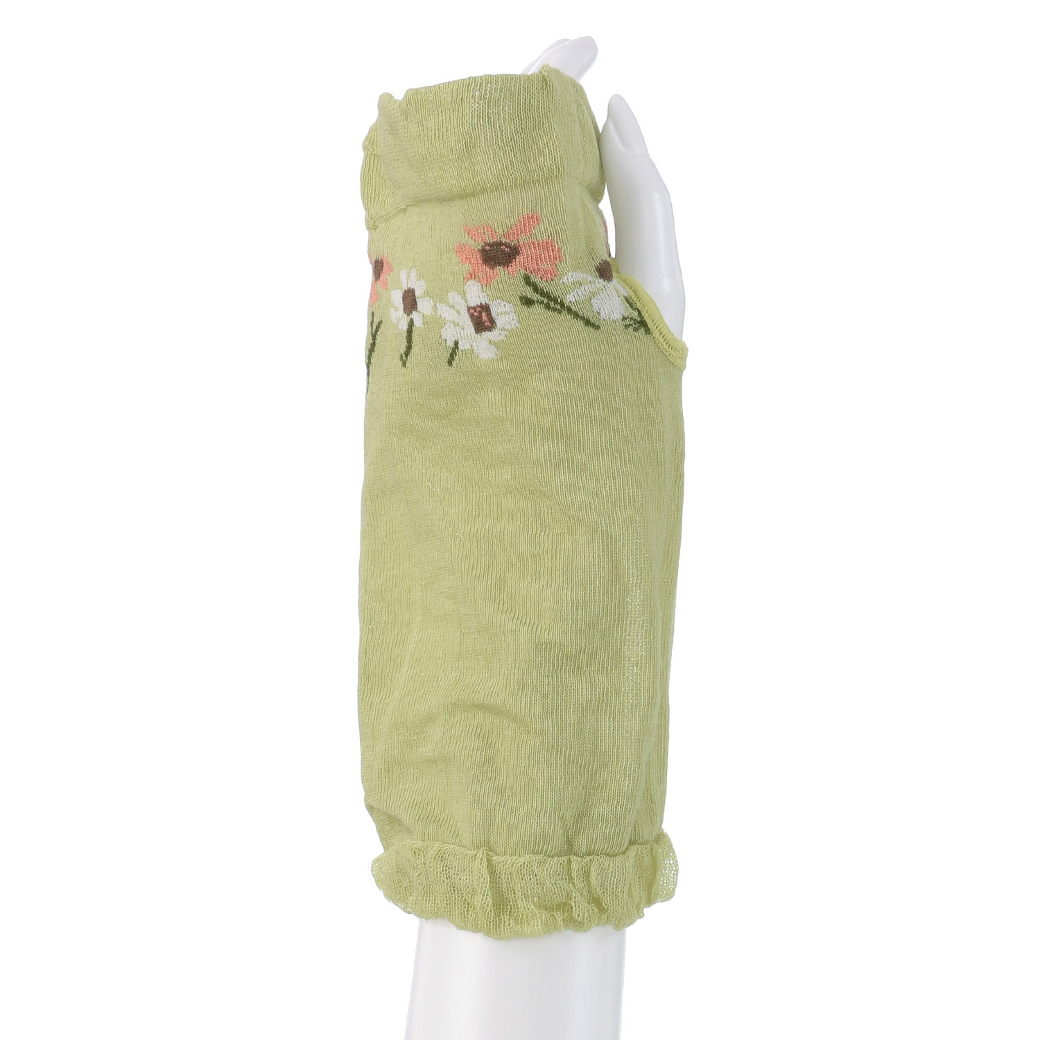 アームカバー 22cm丈 トップ花柄 親指穴付き【在庫限り】 - 画像3