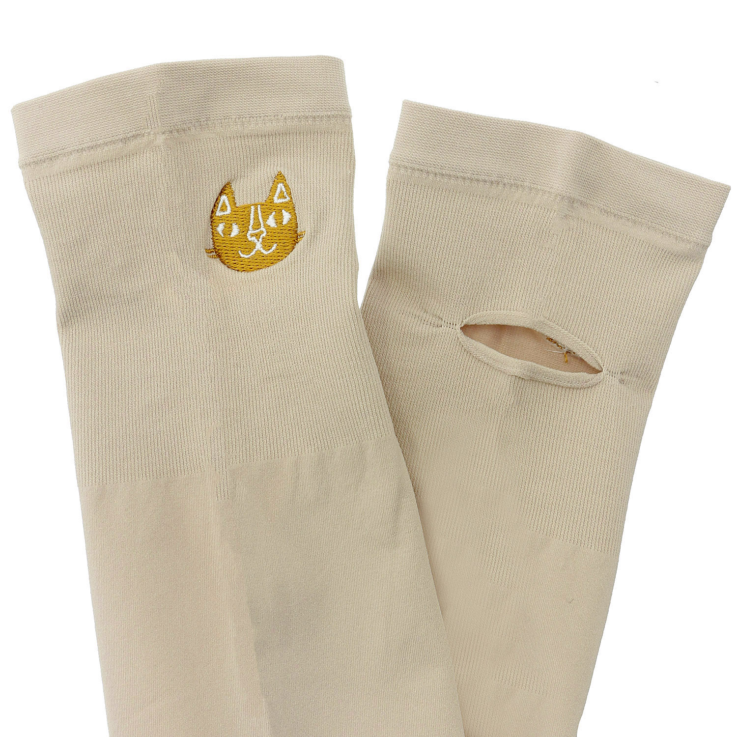 にゃんこ堂 ロング丈（50cm丈） 接触冷感 アームカバー 猫の顔刺繍【在庫限り】 - 画像4