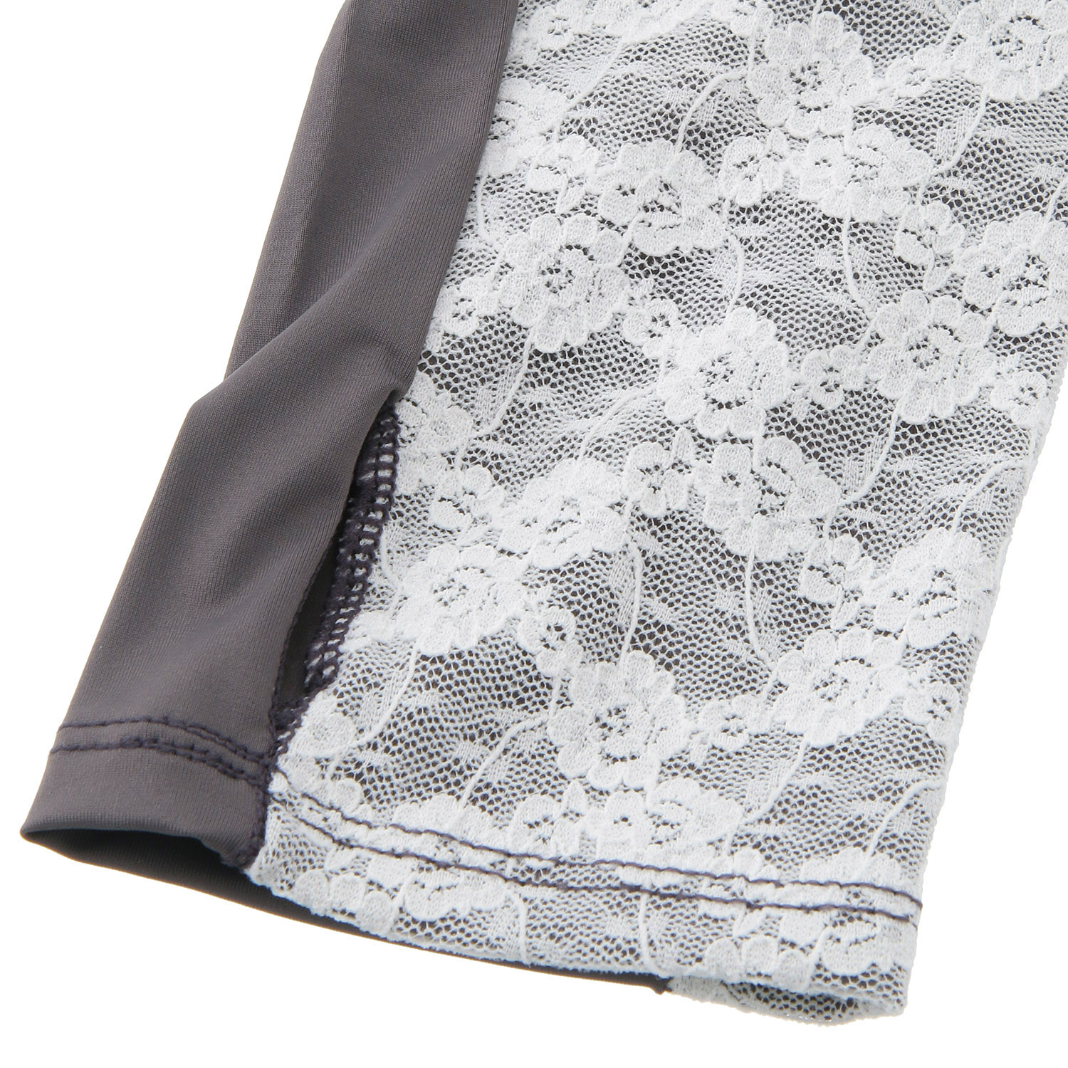 接触冷感 アームカバー レース 花柄 約40cm丈 親指穴付き【在庫限り】 - 画像3