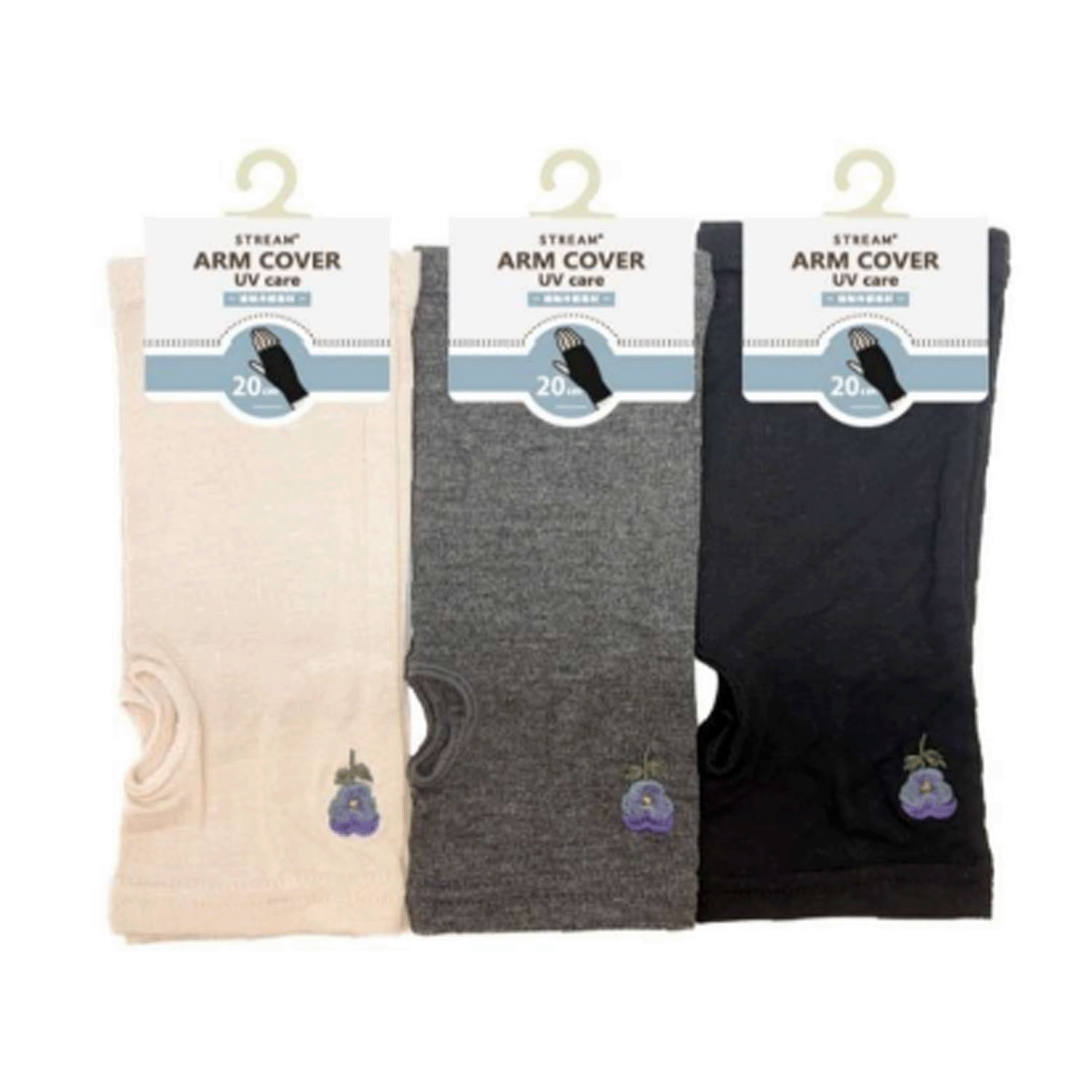 STREAM アームカバー 花刺しゅう ショート丈