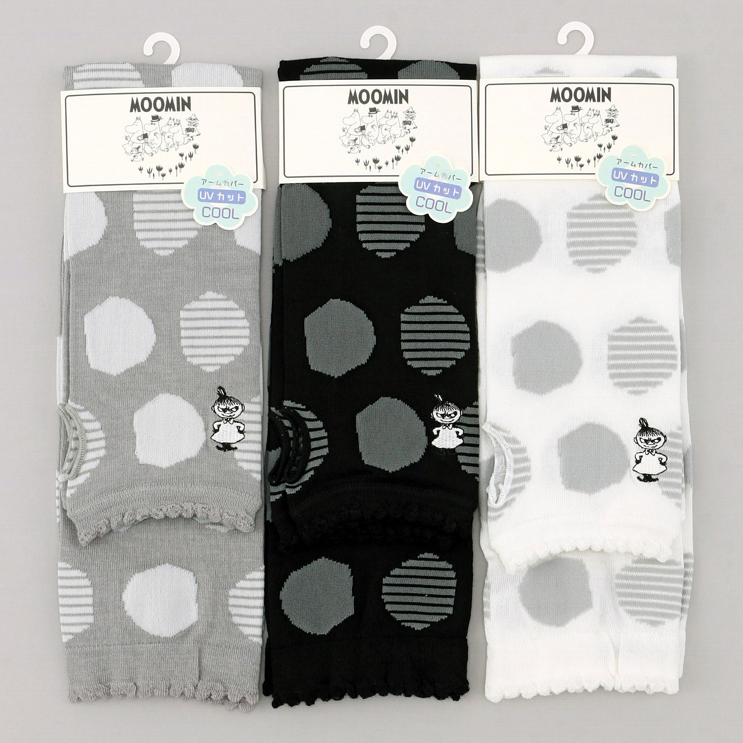 MOOMIN アームカバー UVカット＋冷感 ドット柄ミイ刺繍【在庫限り】