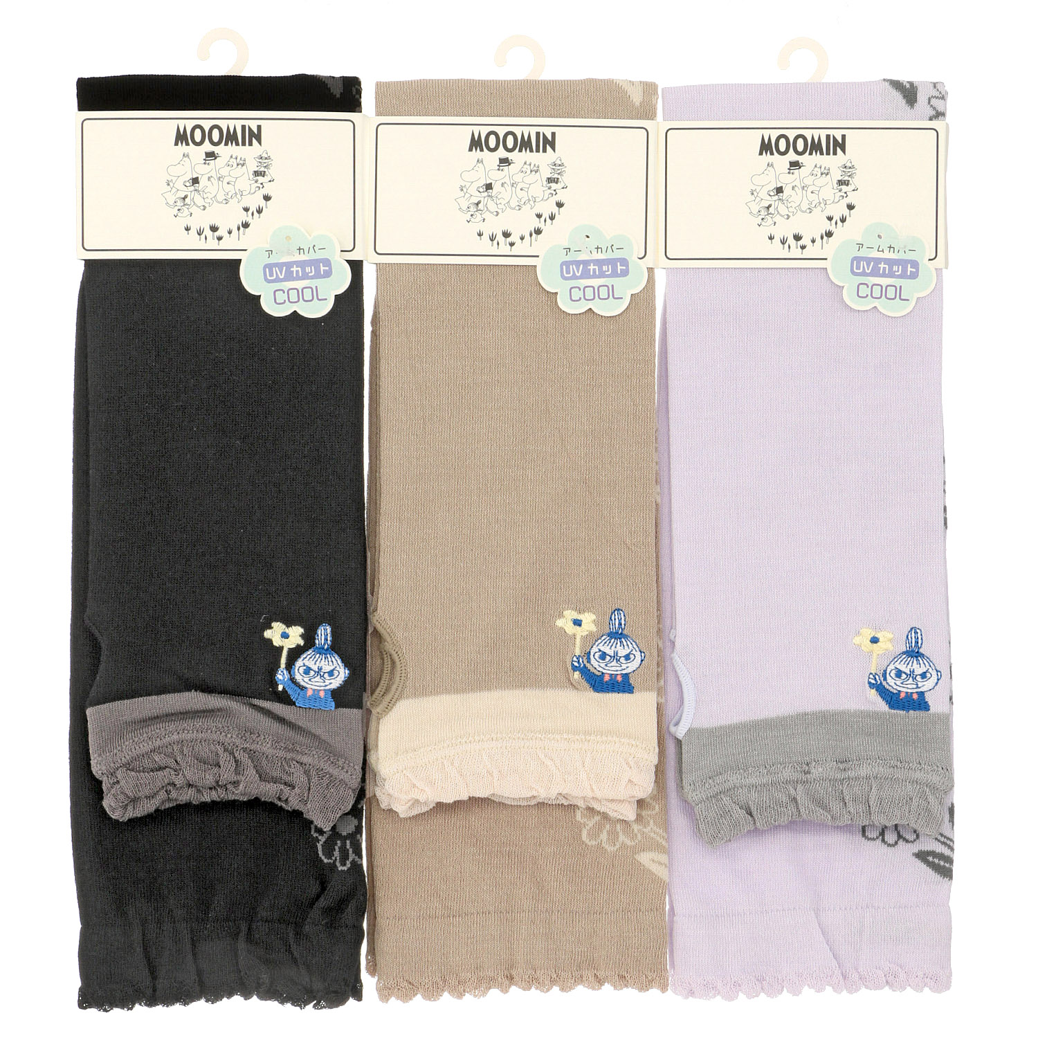 MOOMIN アームカバー UVカット＋冷感 花柄ミイ刺繍