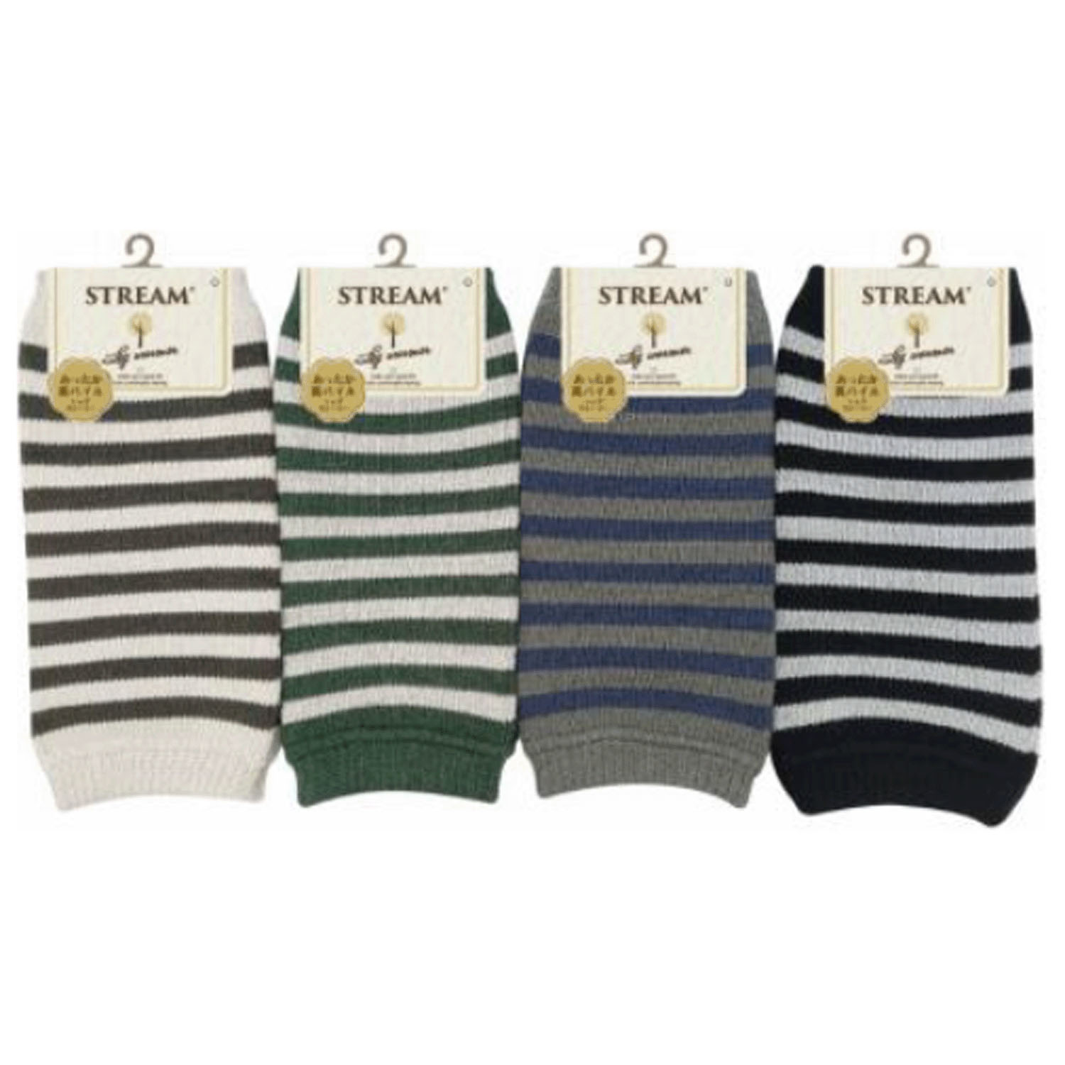 STREAM ボーダー 裏パイル ショート丈  レッグウォ―マー【在庫限り】