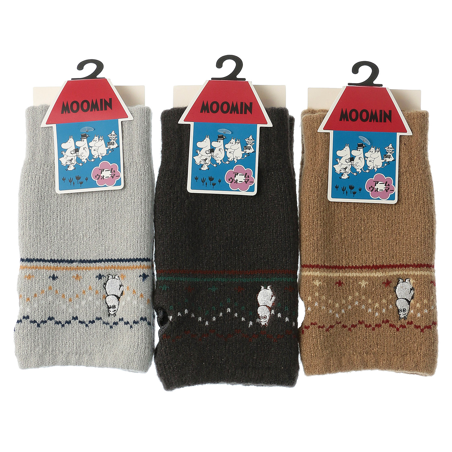 MOOMIN アームウォーマー 内パイル ムーミン刺繍ノルディック【在庫限り】