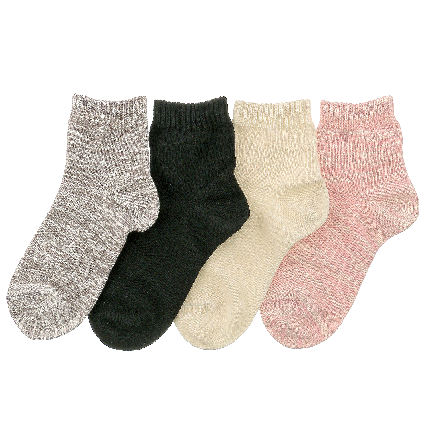 絹・綿引き揃えクルー丈靴下