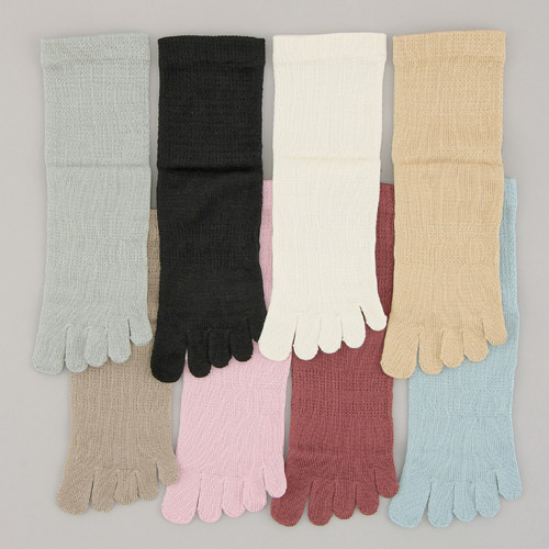 絹100％5本指靴下 - 画像2