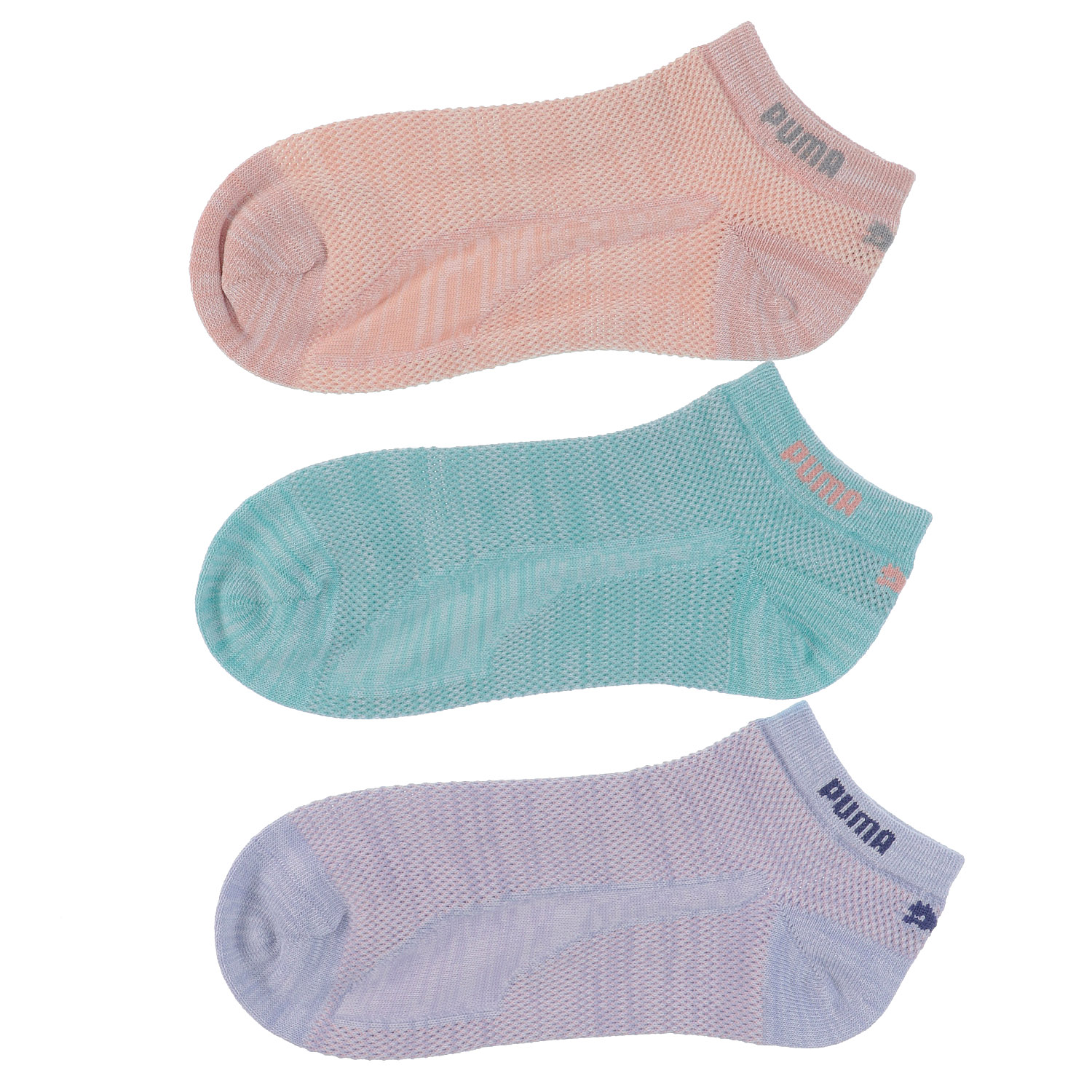 PUMA スニーカー丈ソックス ビッグメッシュ 3足セット【在庫限り】