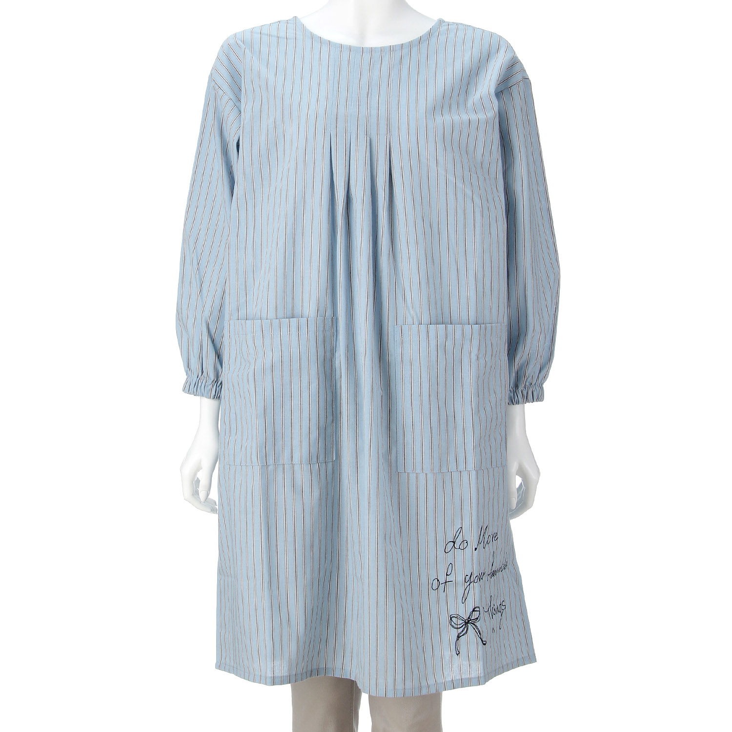 ECRU 先染め裾ロゴ刺繍カッポー - 画像3