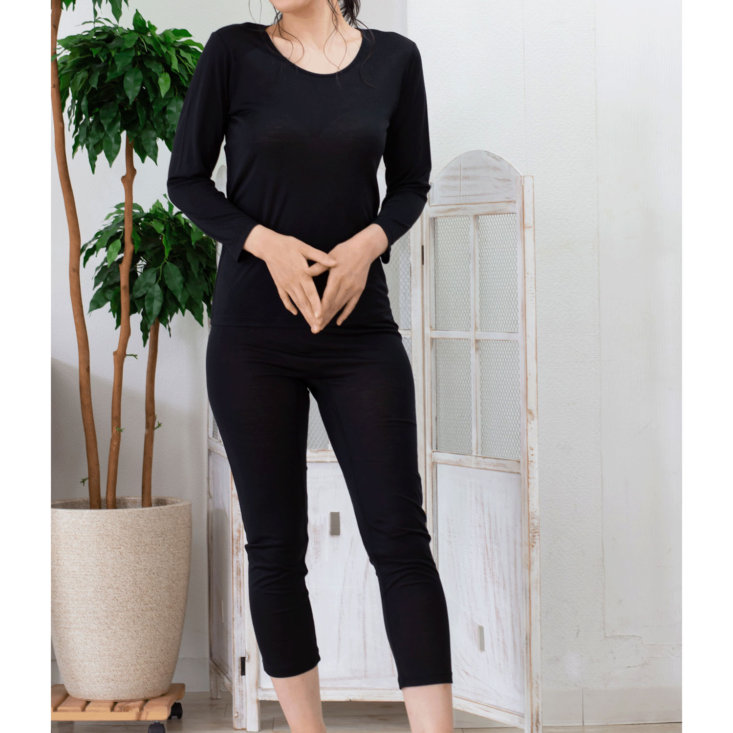 シルク9分丈 絹紡糸M／L