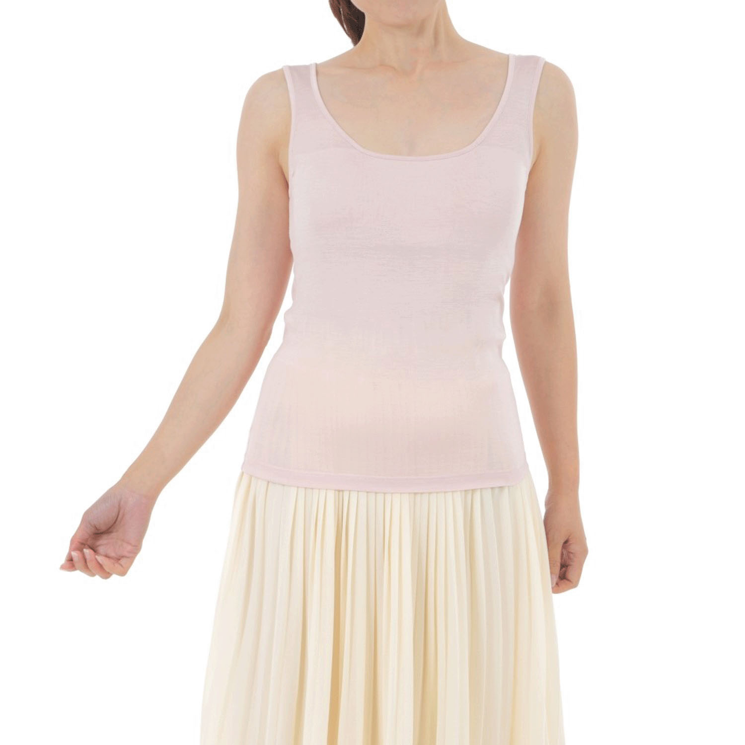 シルクタンクトップ胸パット付き - 画像6