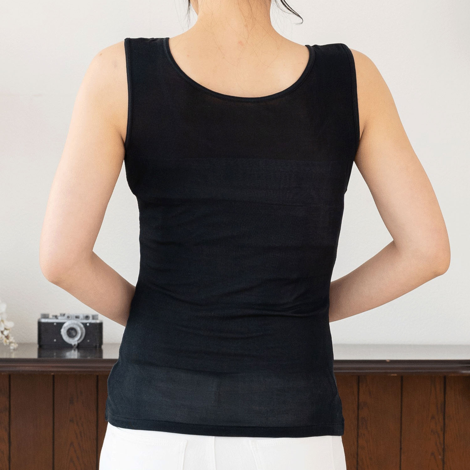 シルクタンクトップ汗取りパット付 - 画像2