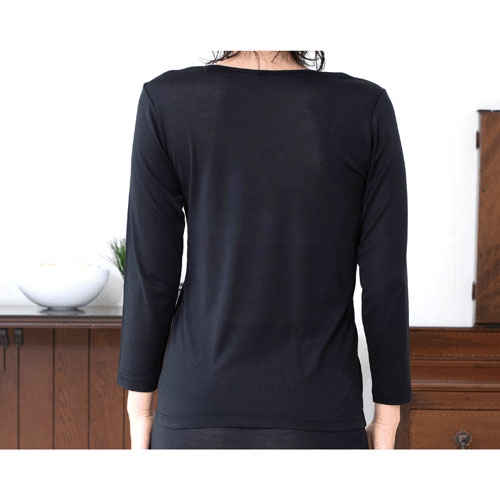 絹 8分袖 絹紡糸LL - 画像2