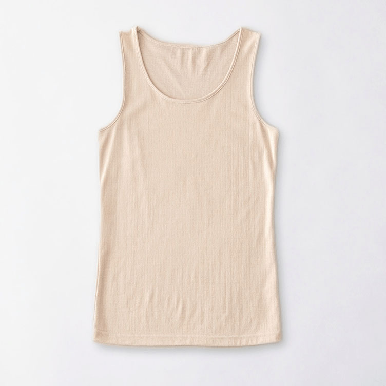 【予約可能品】肌側シルク100％インナー エアリータンクトップ （内絹外ウール） - 画像4