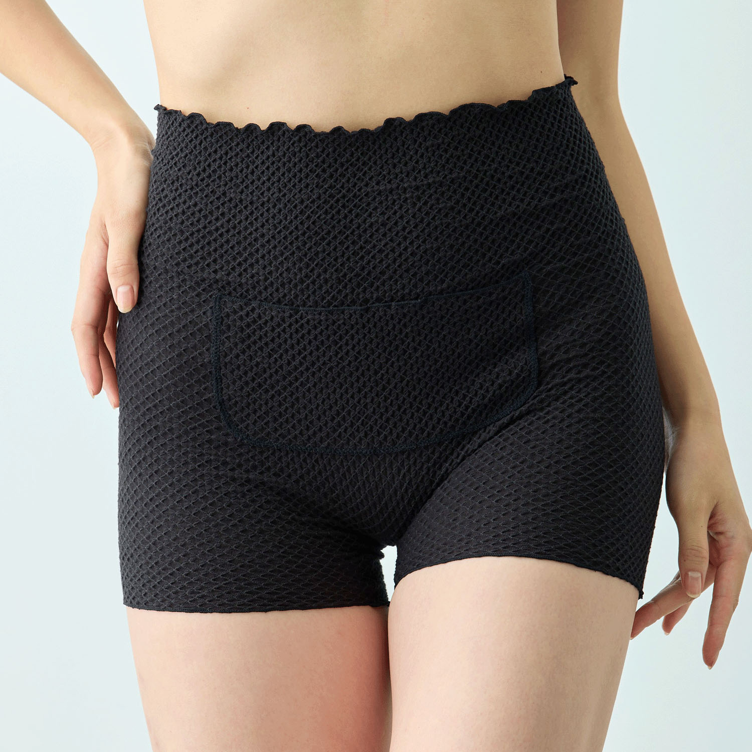 ポケット付腹巻パンツ L ブラック のびりら - 画像9