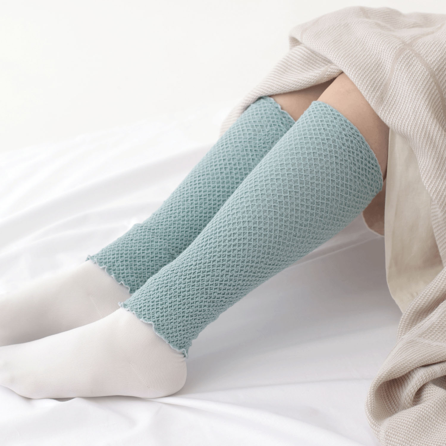 レッグ＆アームカバー ウォーターグリーン のびりら - 画像2