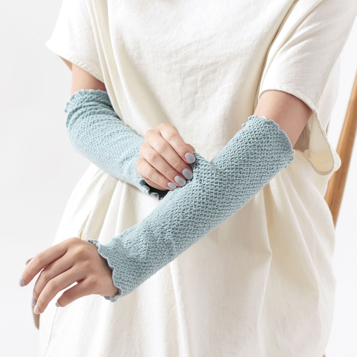 レッグ＆アームカバー ウォーターグリーン のびりら