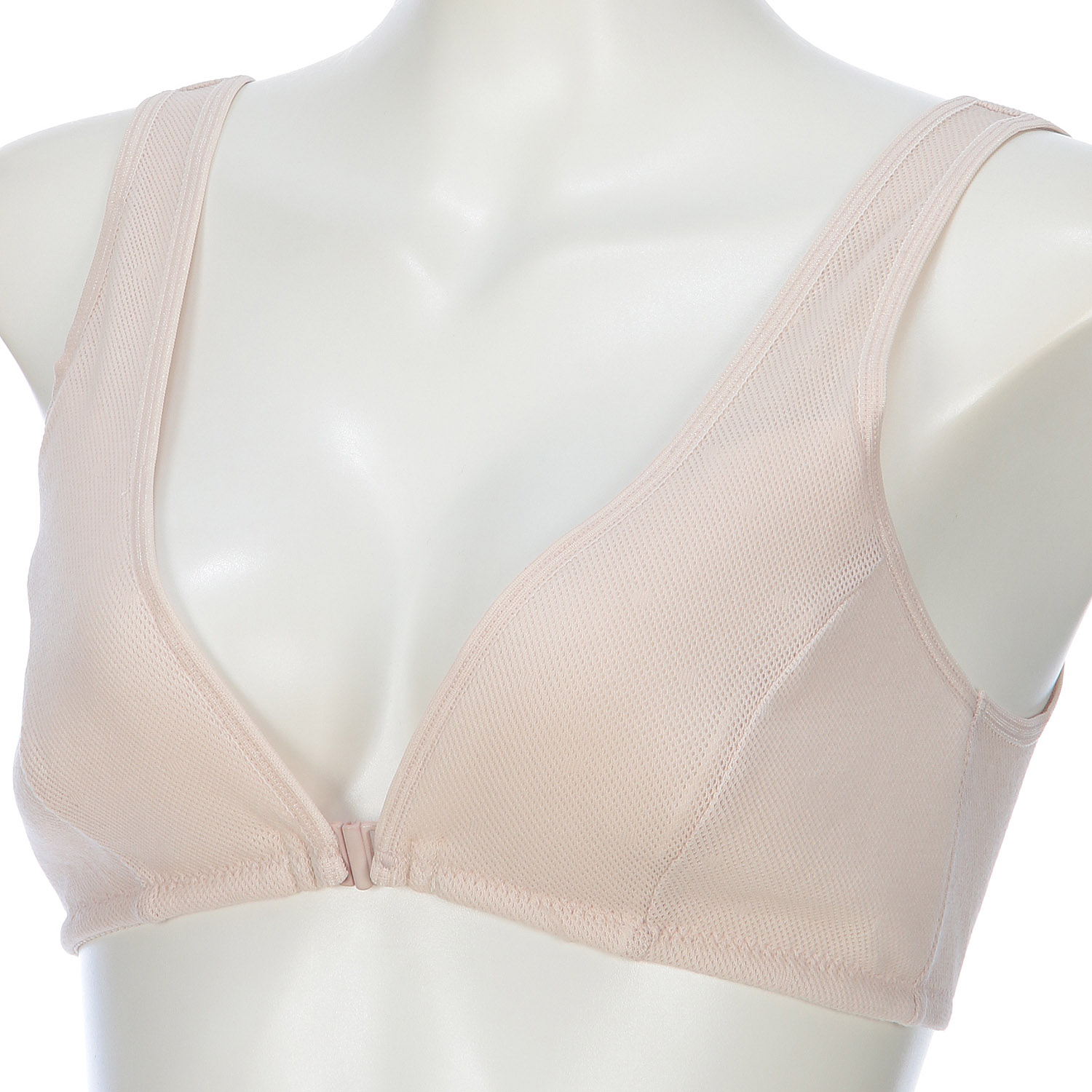 ［癒しの工房］ 綿100％水玉メッシュフロントホックブラ