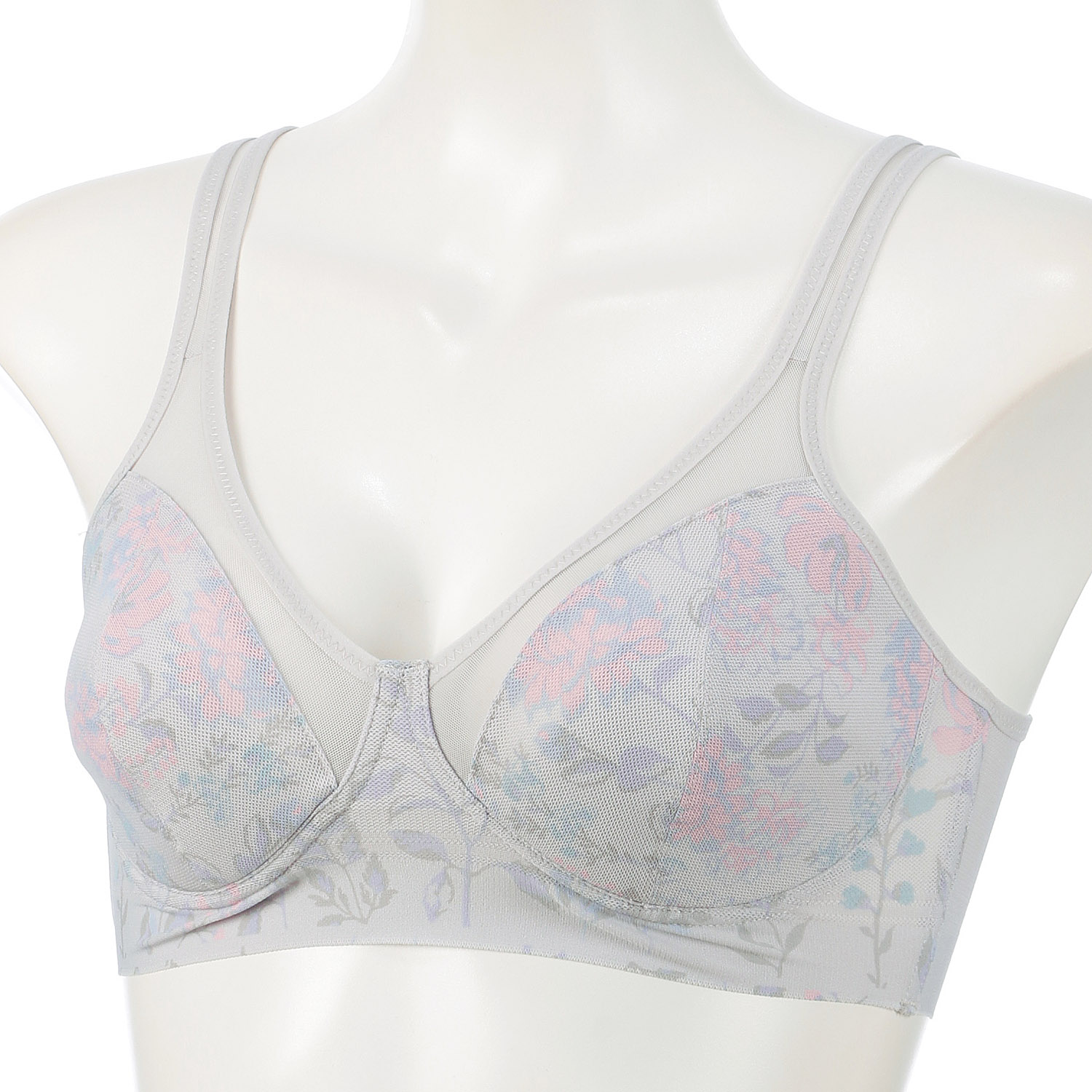 BVD涼ブラ花柄プリントハーフトップM／L