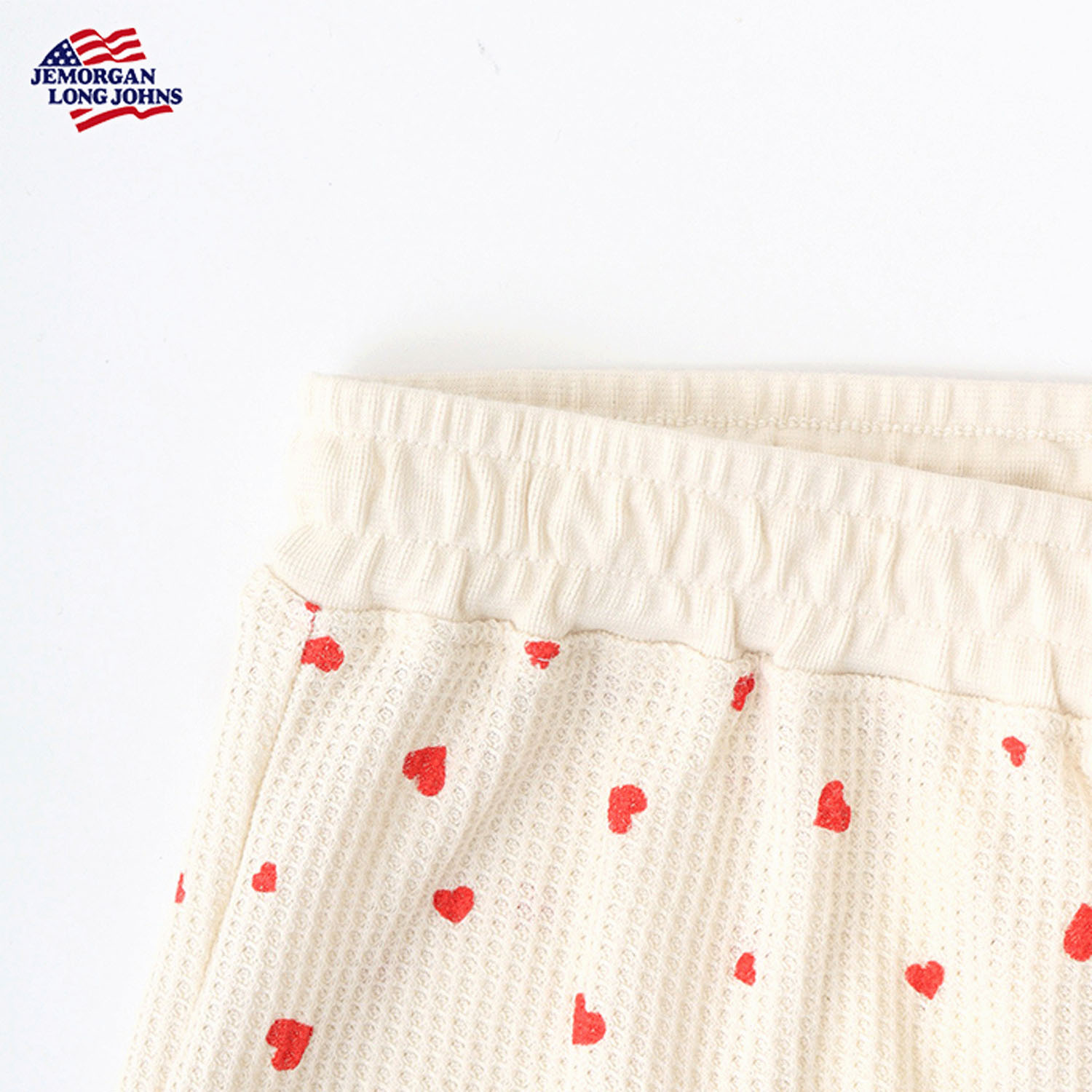 【JEMORGAN LONG JOHNS】ハート柄ワッフルルームウェア3点セット - 画像6