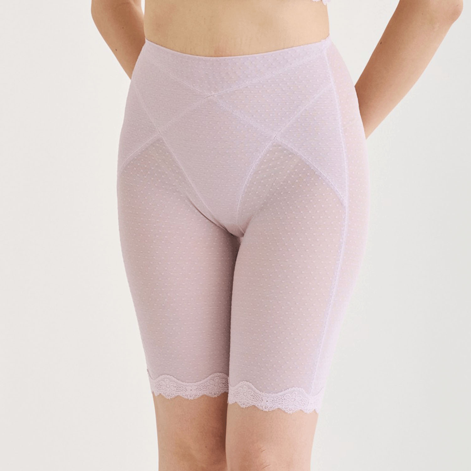 ソフトスタイレット ロングガードル ペールラベンダー M