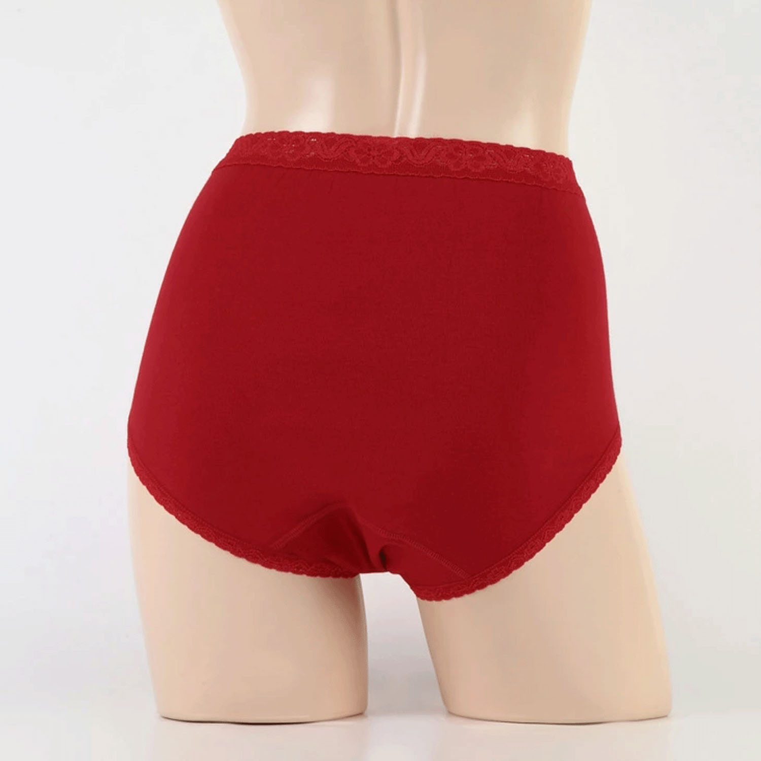 綿赤パン上下レースM／L - 画像3