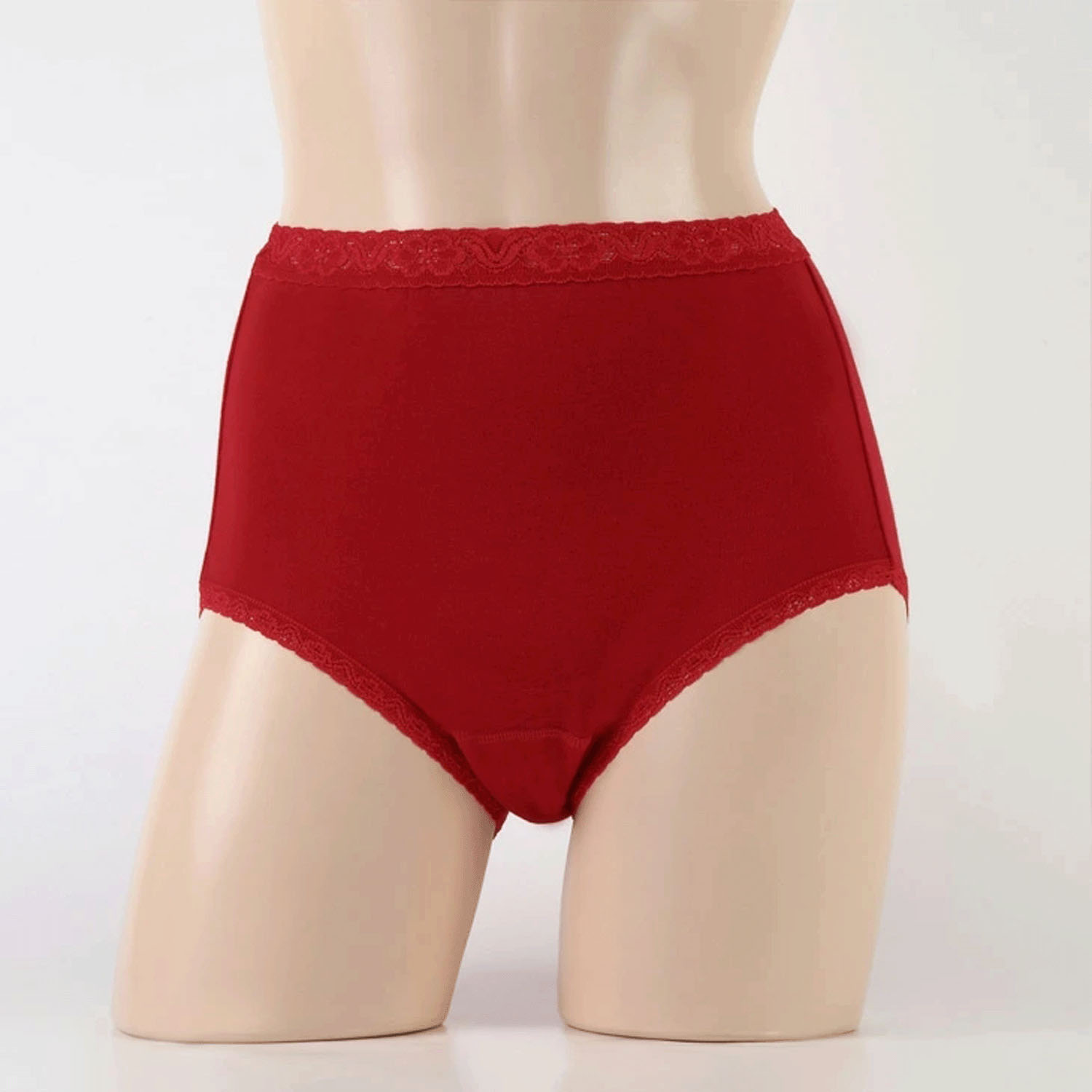 綿赤パン上下レースLL - 画像2