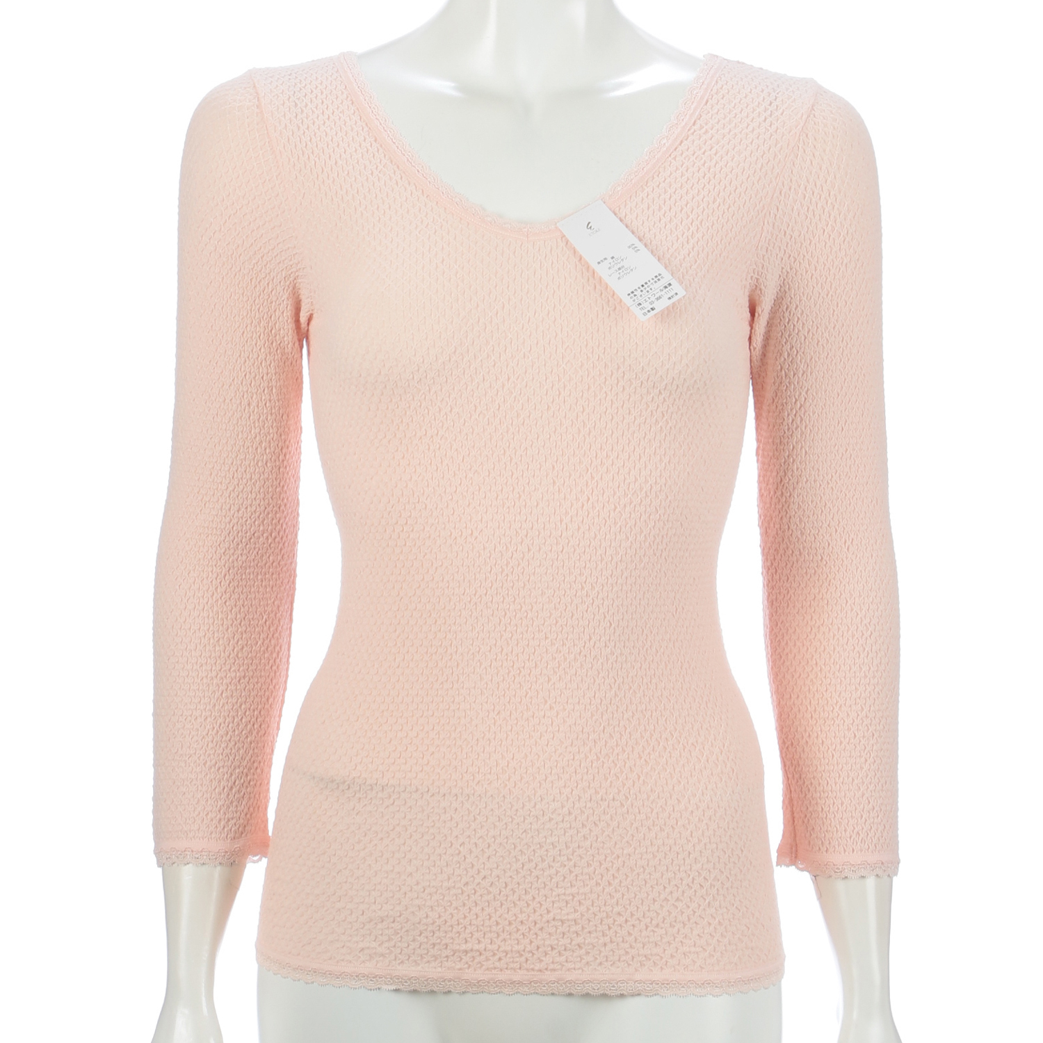 八分袖インナー M  ピーチ エトワール841