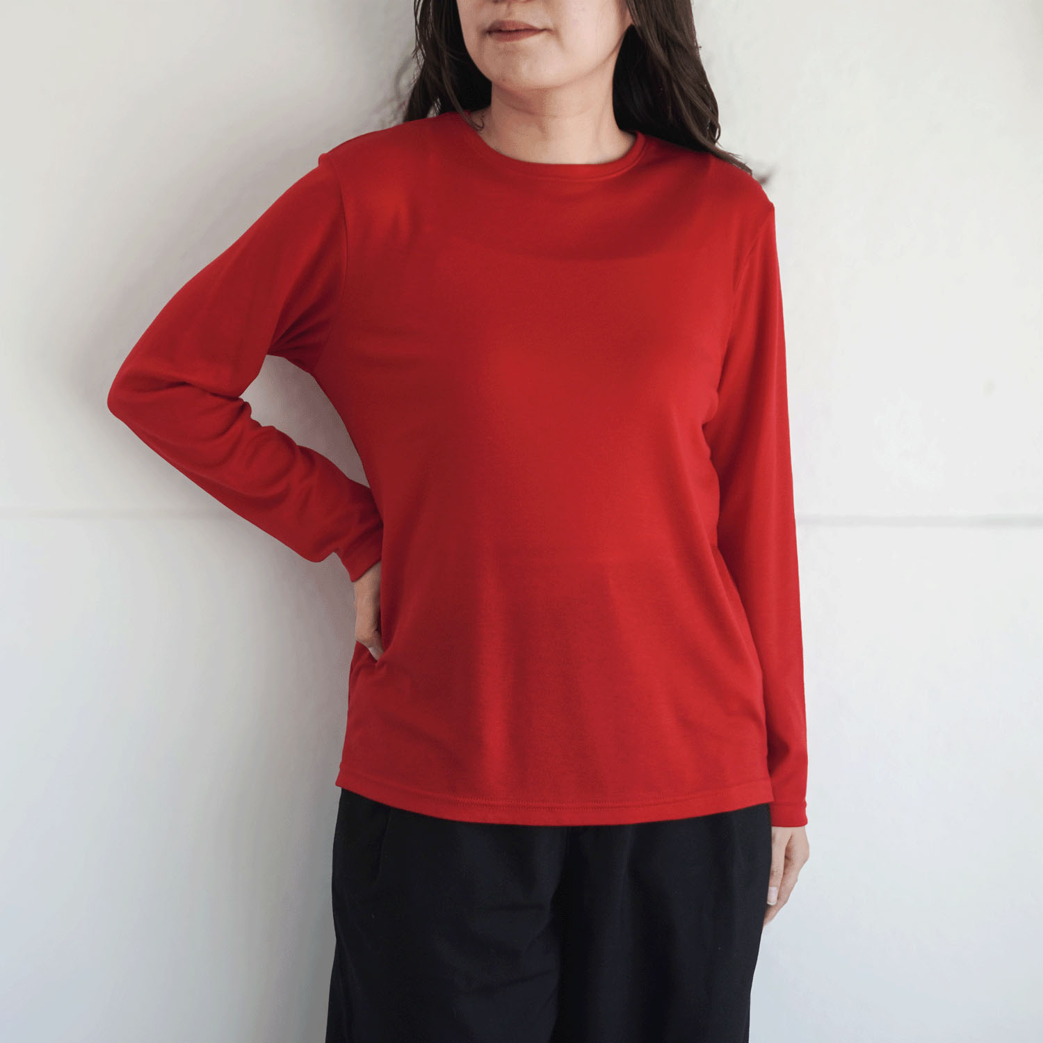 【Insta Live】ハーフミラノリブクルーネックカットソー - 画像1