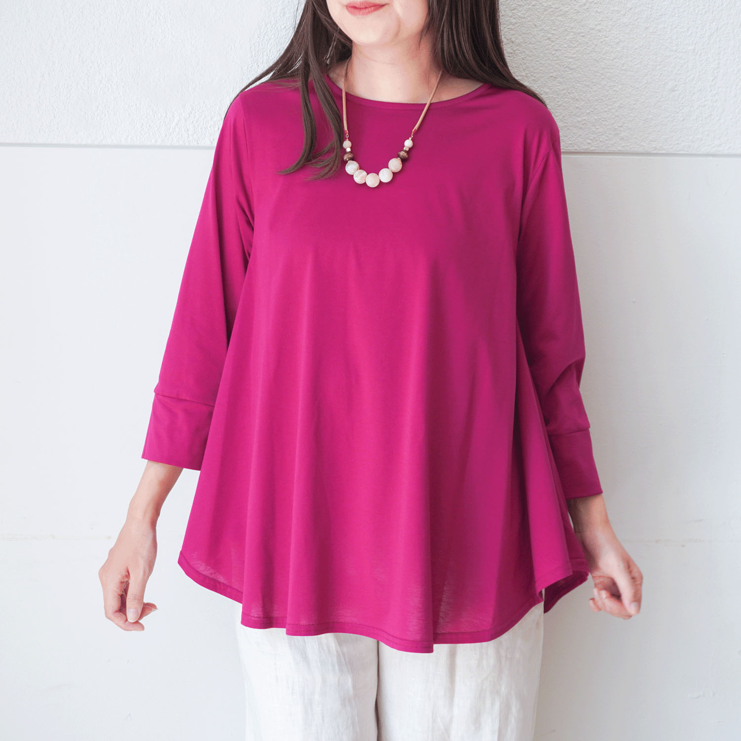 プリマシャインドレープ8分袖チュニック - 画像17