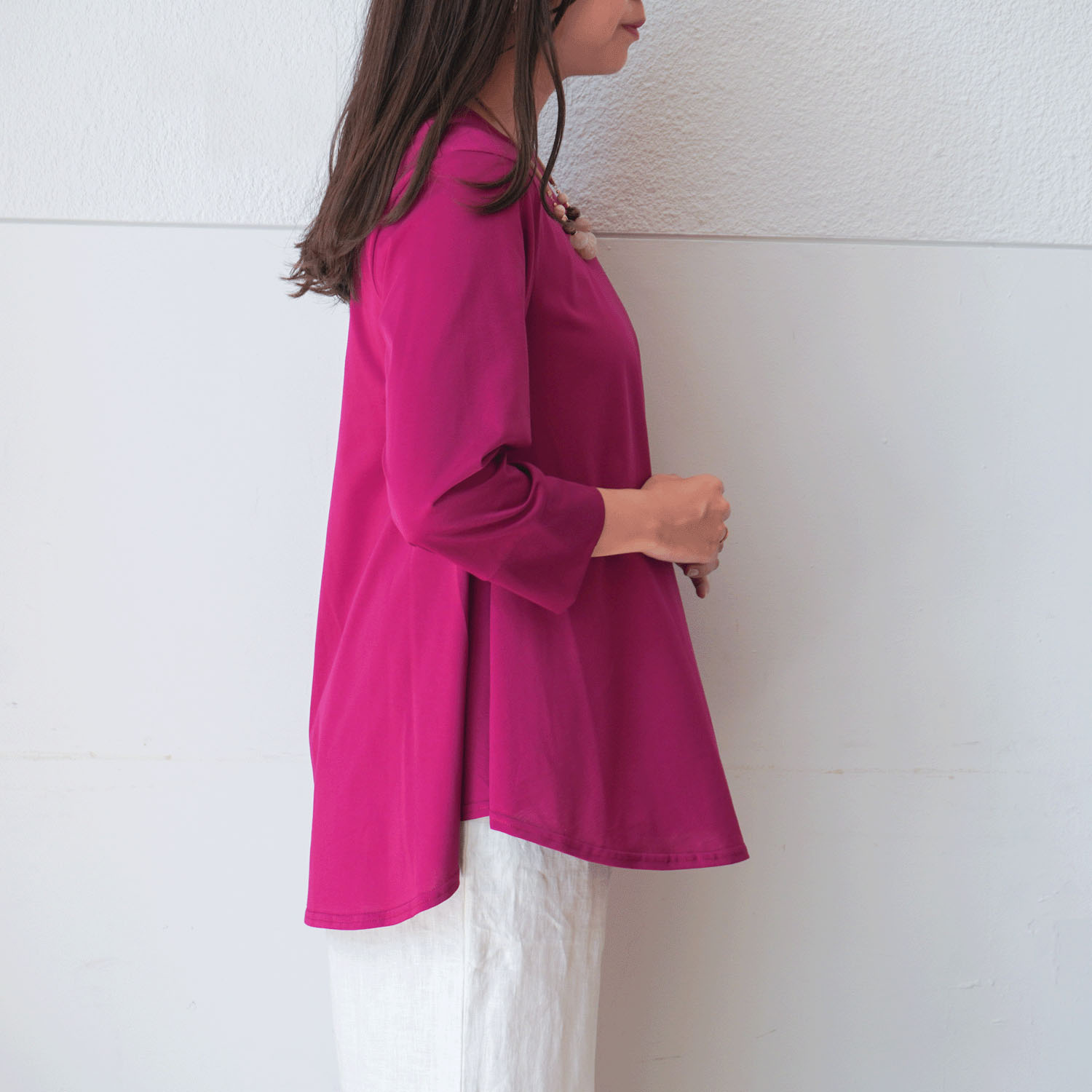 プリマシャインドレープ8分袖チュニック - 画像18