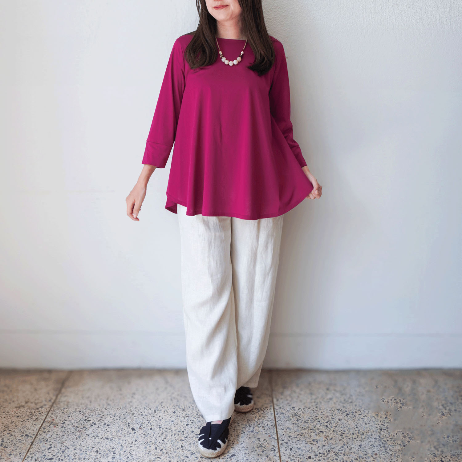 プリマシャインドレープ8分袖チュニック - 画像5