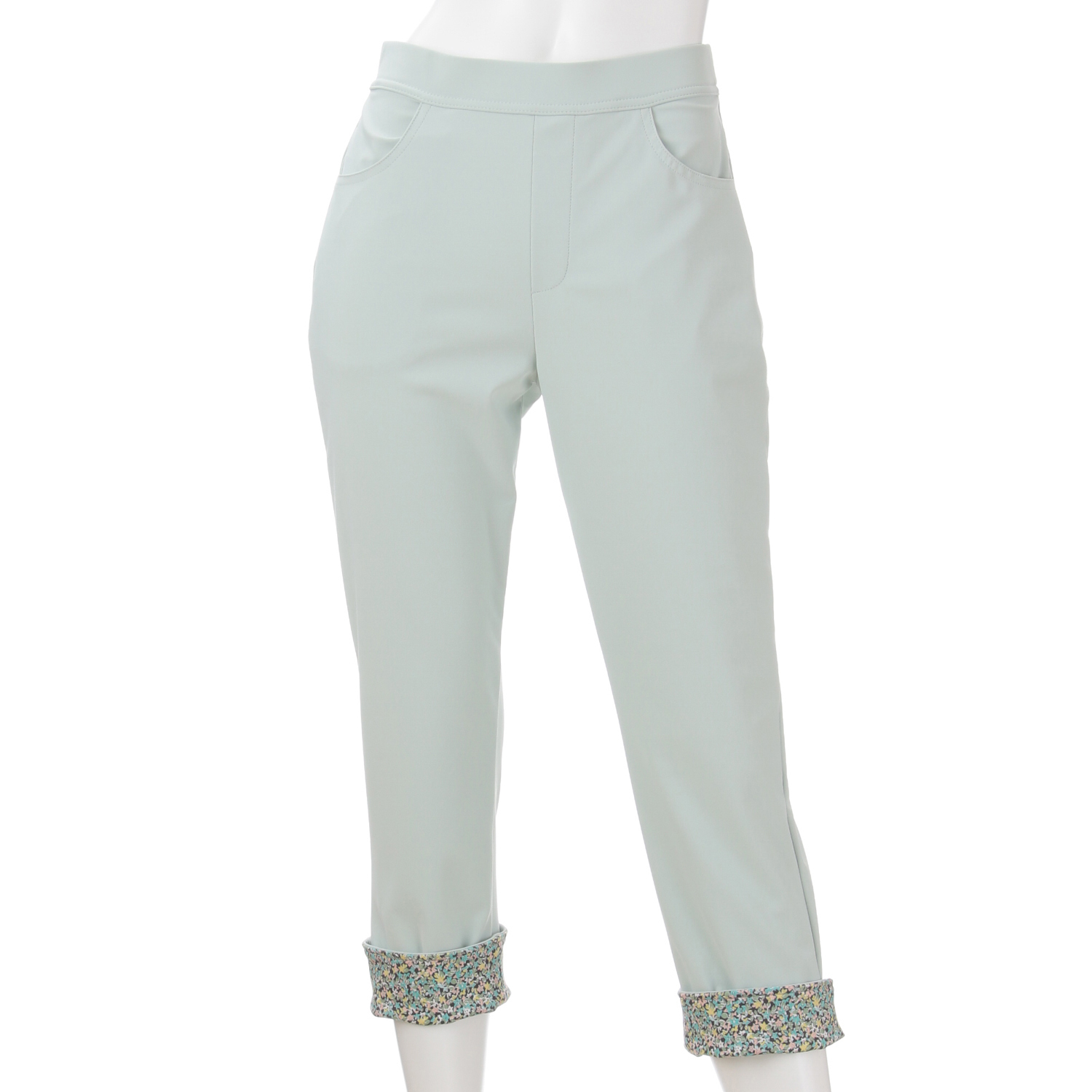 裾裏花柄クロップドパンツ - 画像13