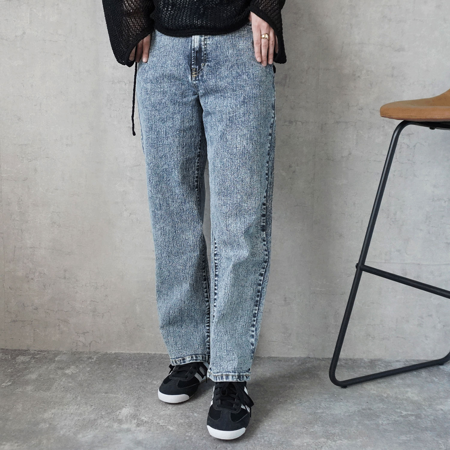 【ETONET限定 お取り寄せ】Emma リサイクルデニム釦付きストレートパンツ - 画像17