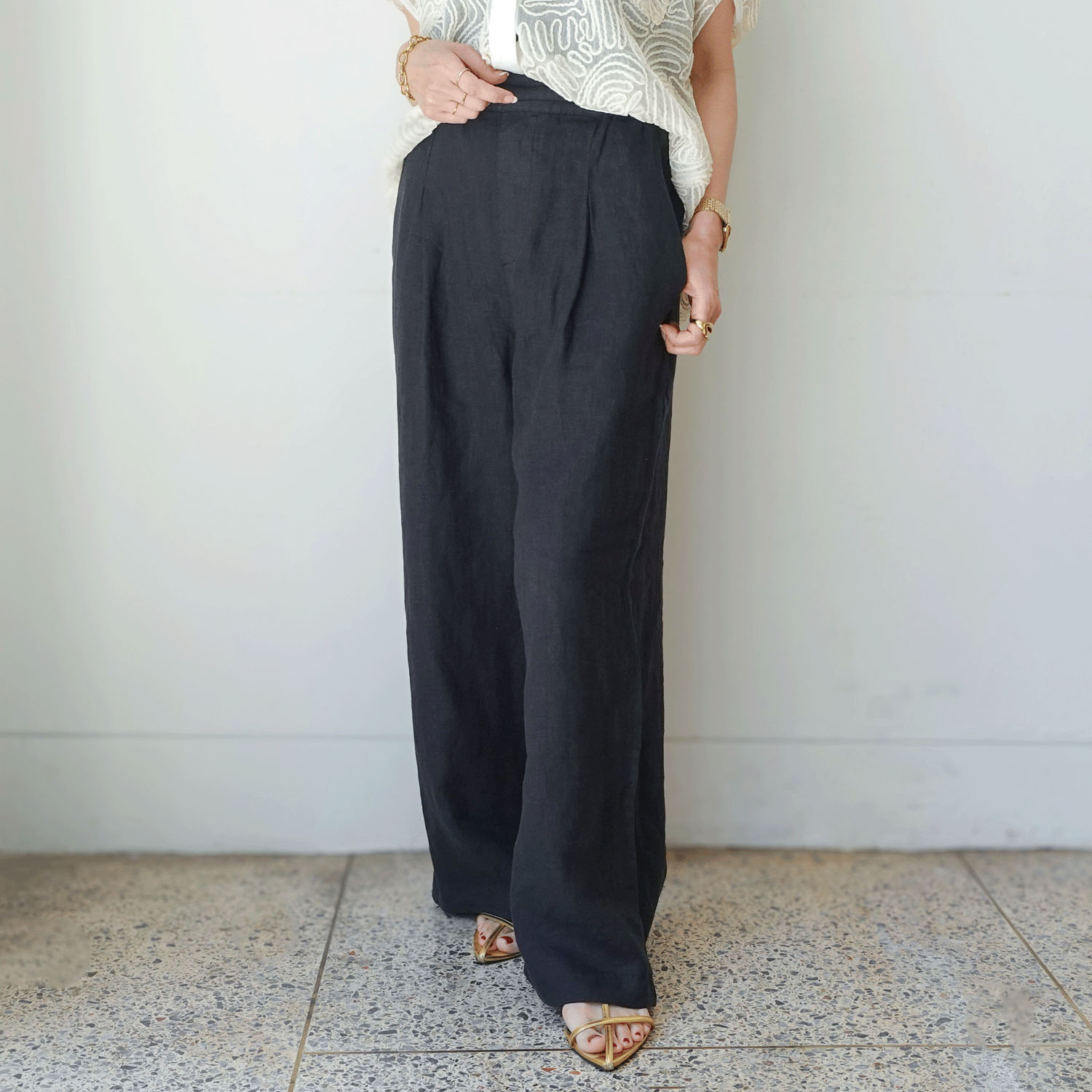 【Insta Live】JEUNE ET JOYEUX フレンチリネンワイドパンツ 73丈 - 画像15
