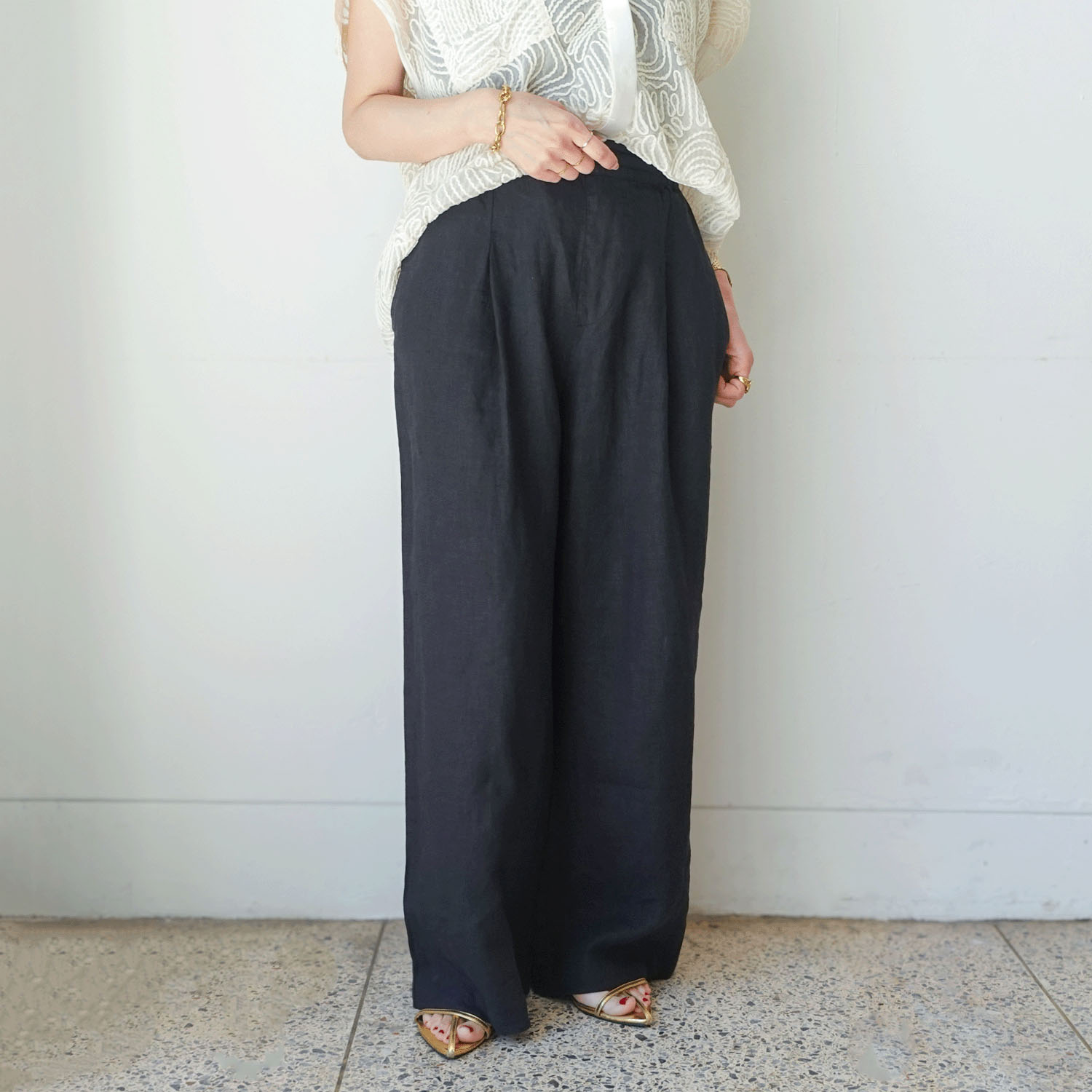 【Insta Live】JEUNE ET JOYEUX フレンチリネンワイドパンツ 73丈 - 画像17