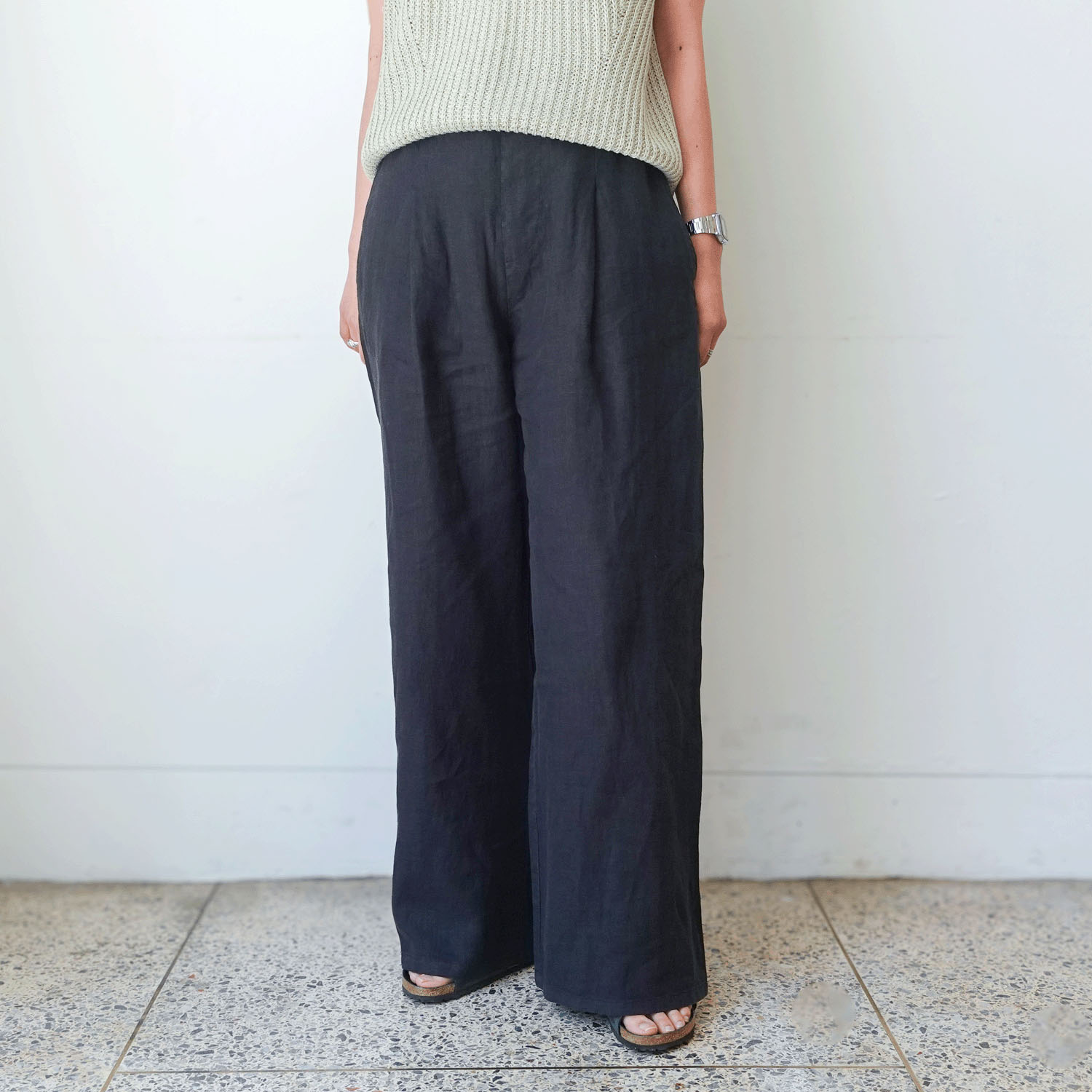 【Insta Live】JEUNE ET JOYEUX フレンチリネンワイドパンツ 73丈 - 画像4