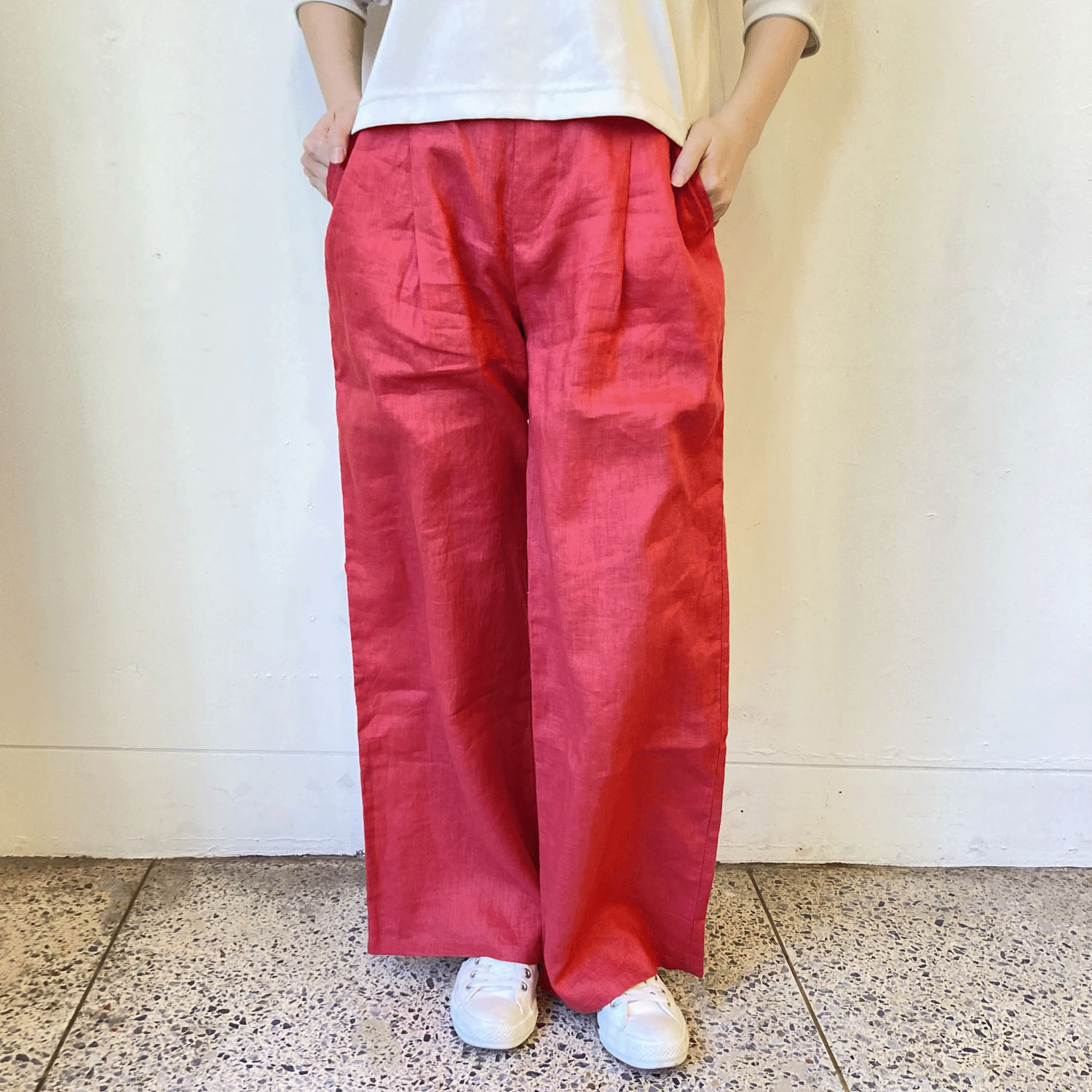 【Insta Live】JEUNE ET JOYEUX フレンチリネンワイドパンツ 73丈 - 画像6