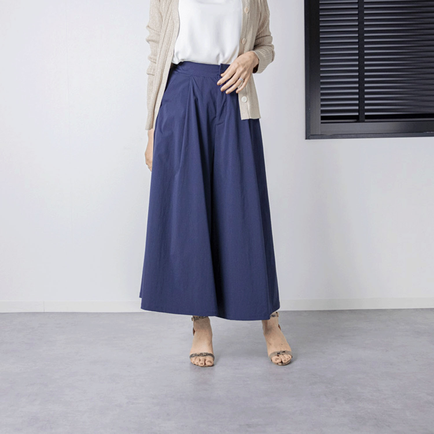 キュロットタックガウチョパンツ