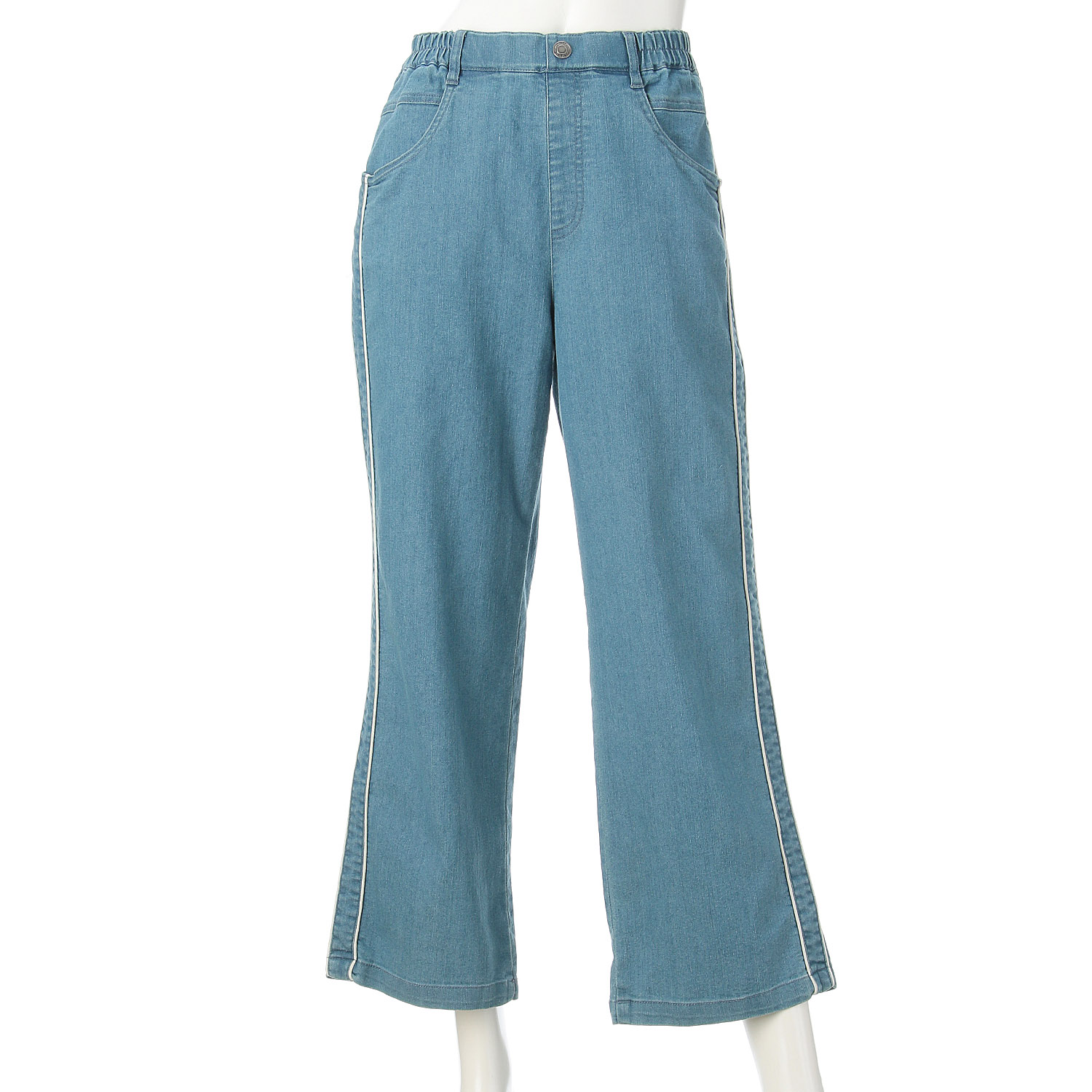 パイピングラインデニムパンツ - 画像4