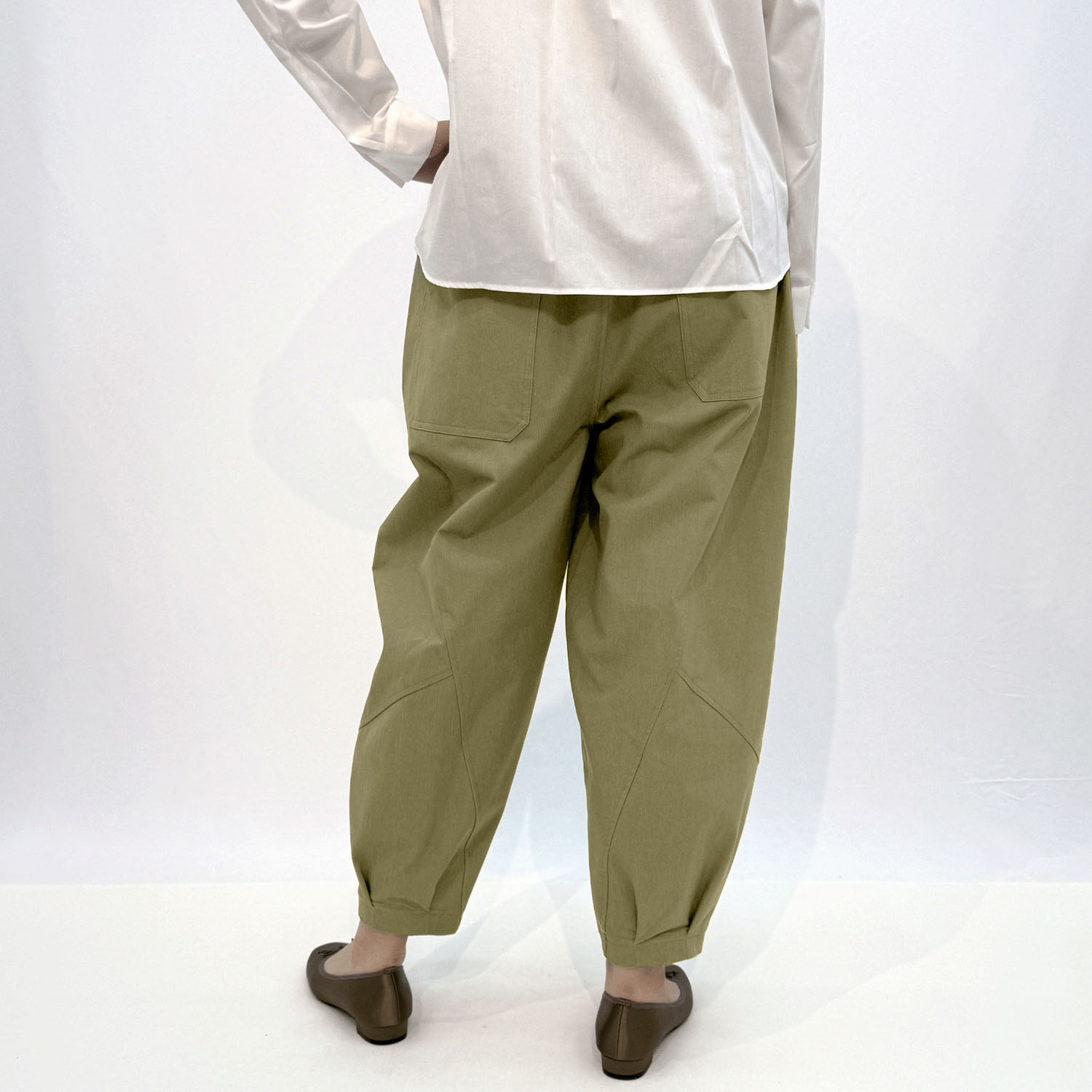 綿混クリンクルコクーンパンツ - 画像3