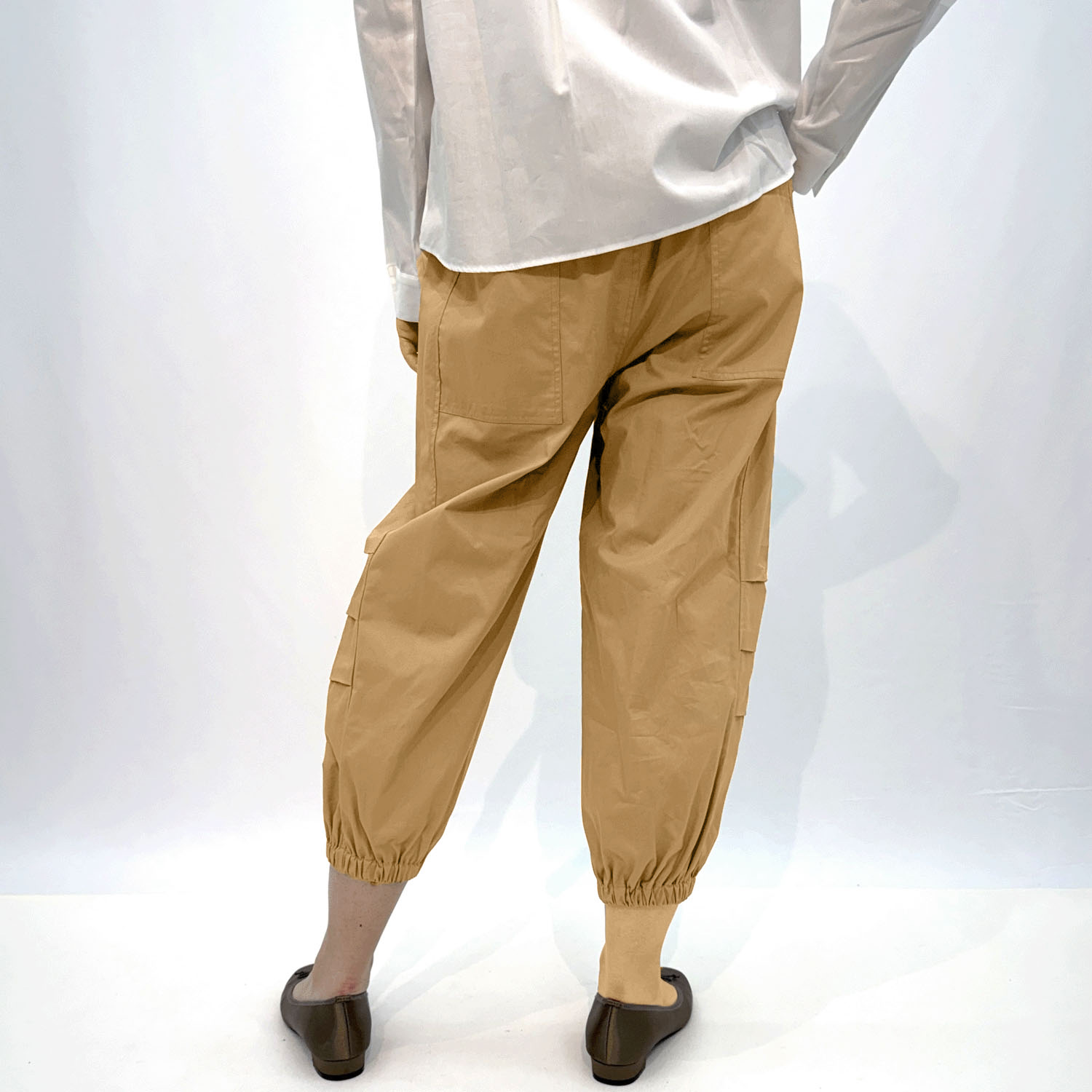 コットンポプリンサイドタックパンツ - 画像3