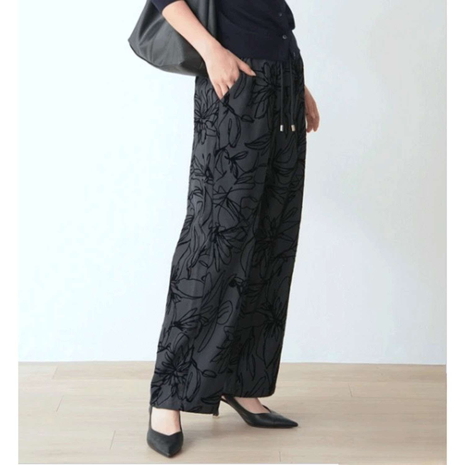 Nohea 花柄フロッキーワイドパンツ - 画像12