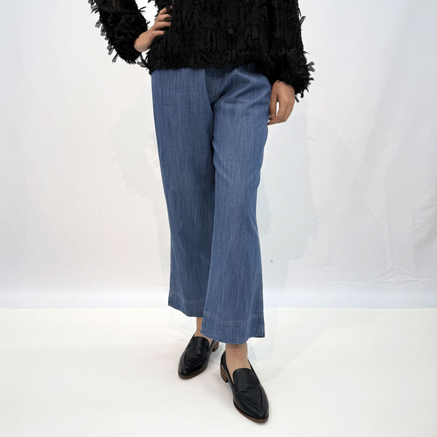 リヨセルデニム ワイドパンツ