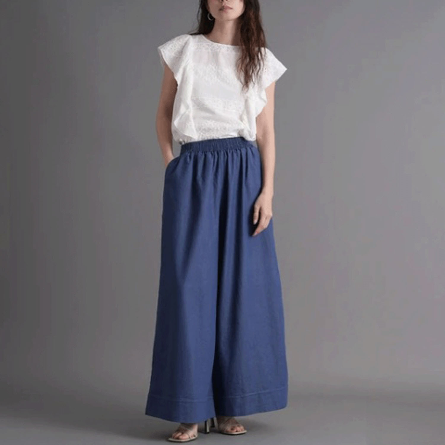 スラブデニムロングガウチョ - 画像15