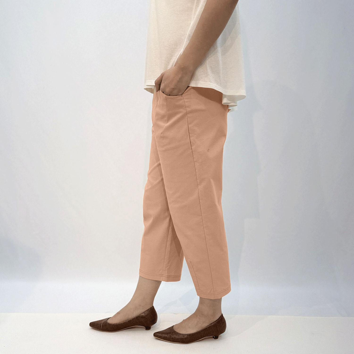 綿混ストレッチコクーンパンツ - 画像2